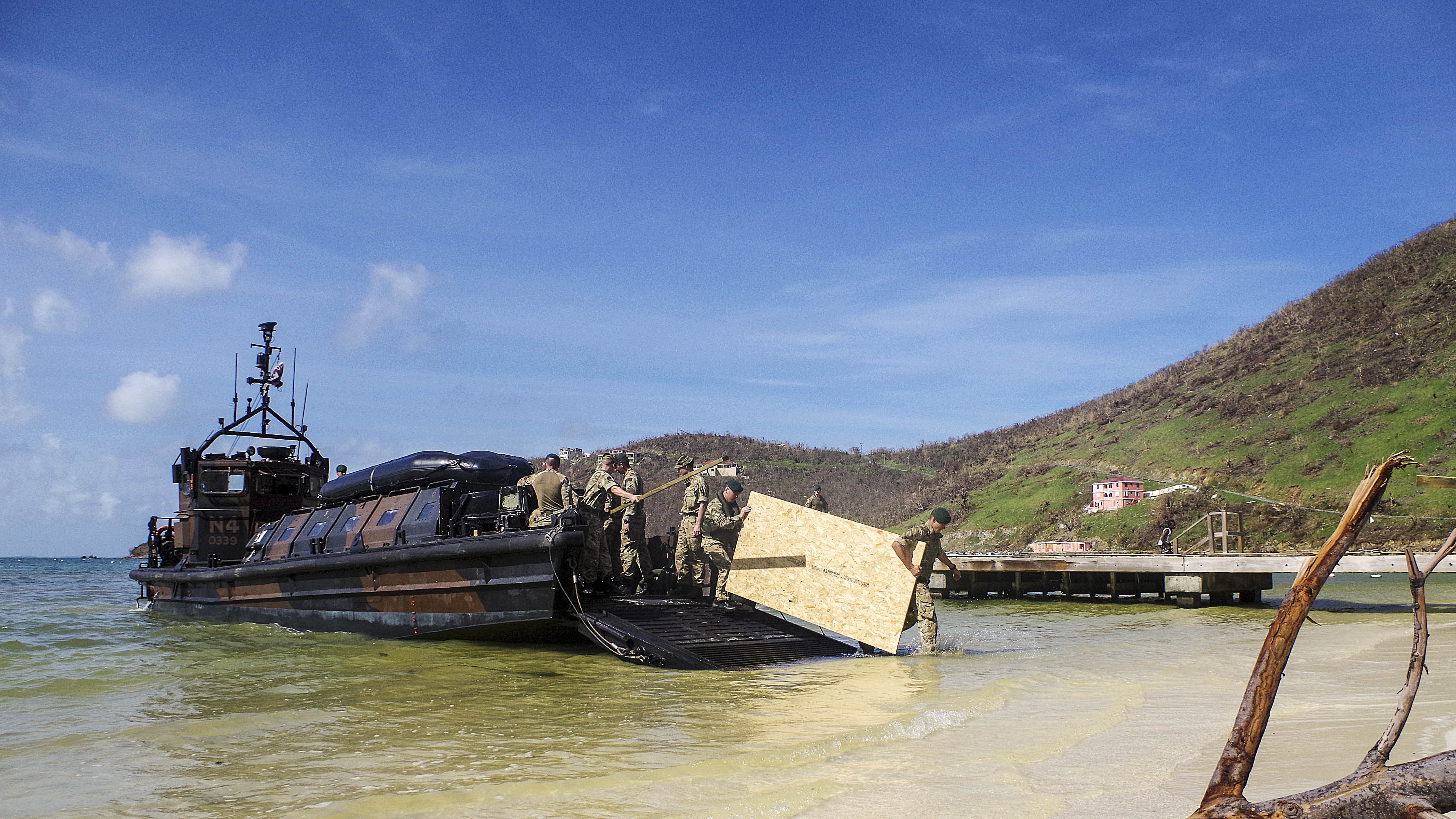 British Military In British Virign Islands After Hurricane Maria