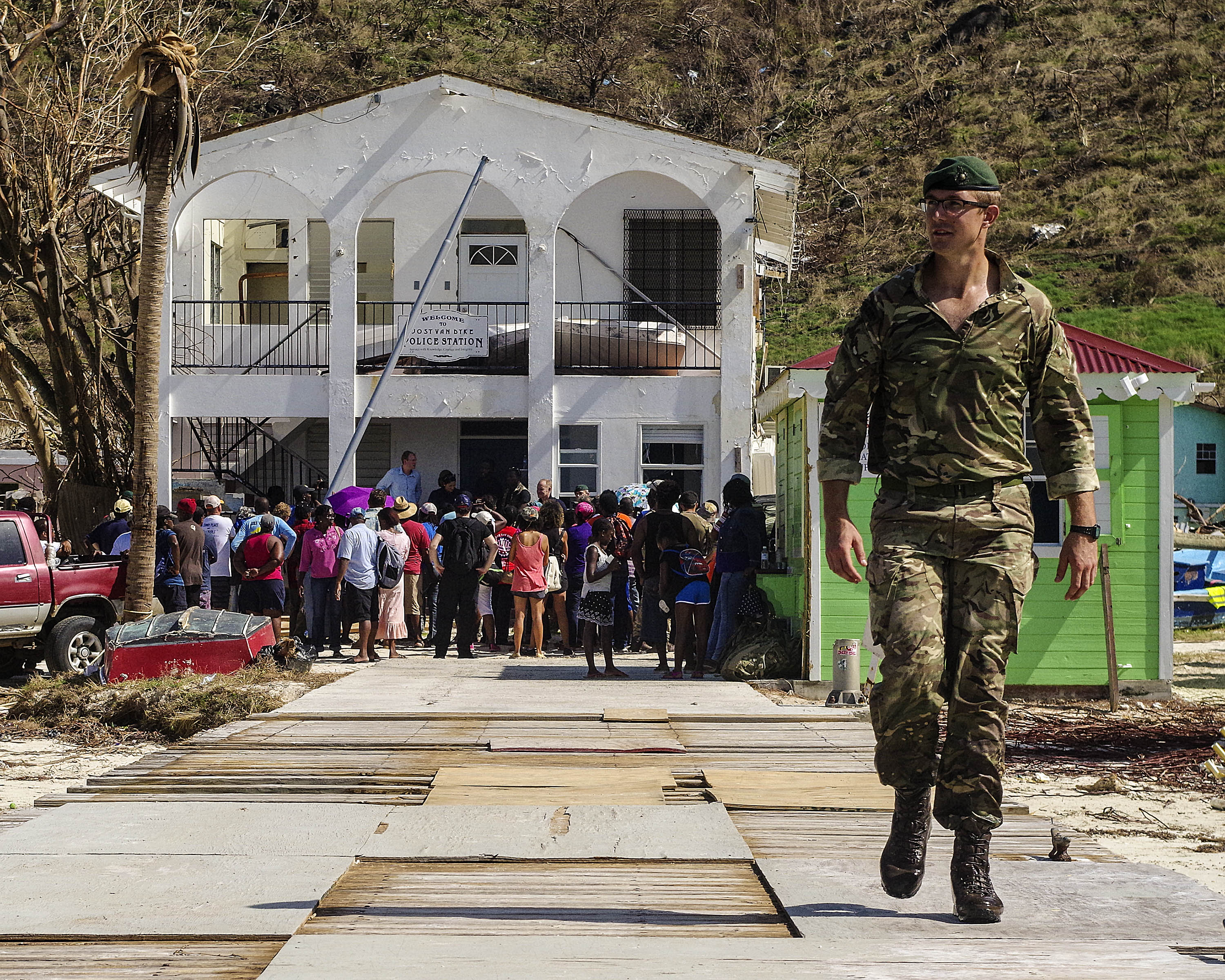 British Military In British Virign Islands After Hurricane Maria