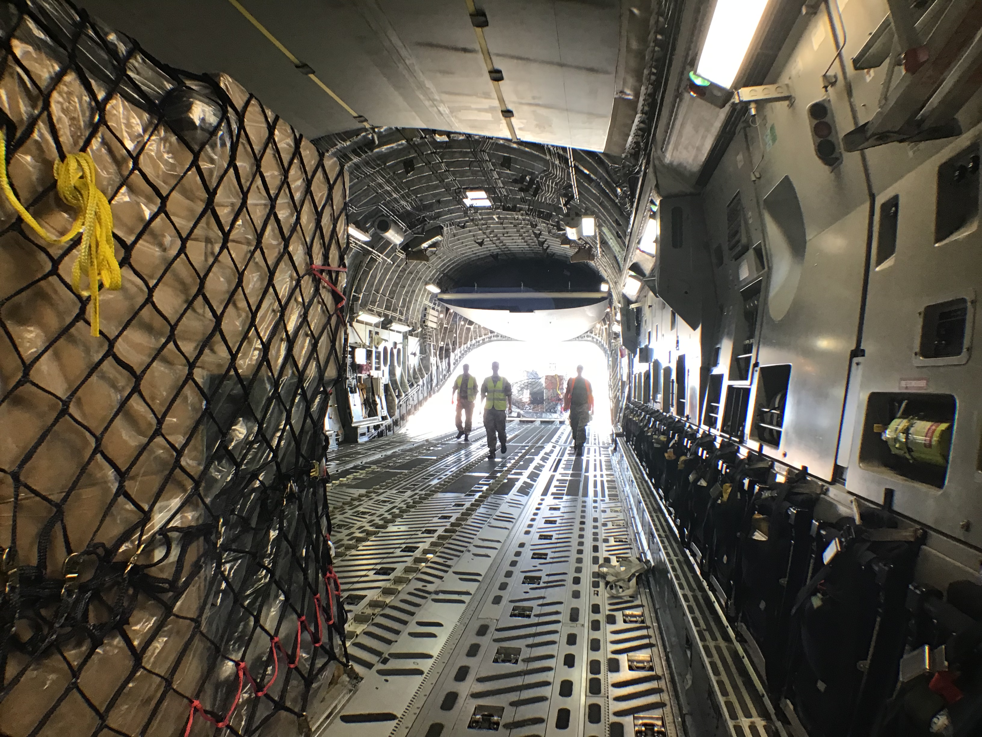 Interior of C17 Gib unloading freight