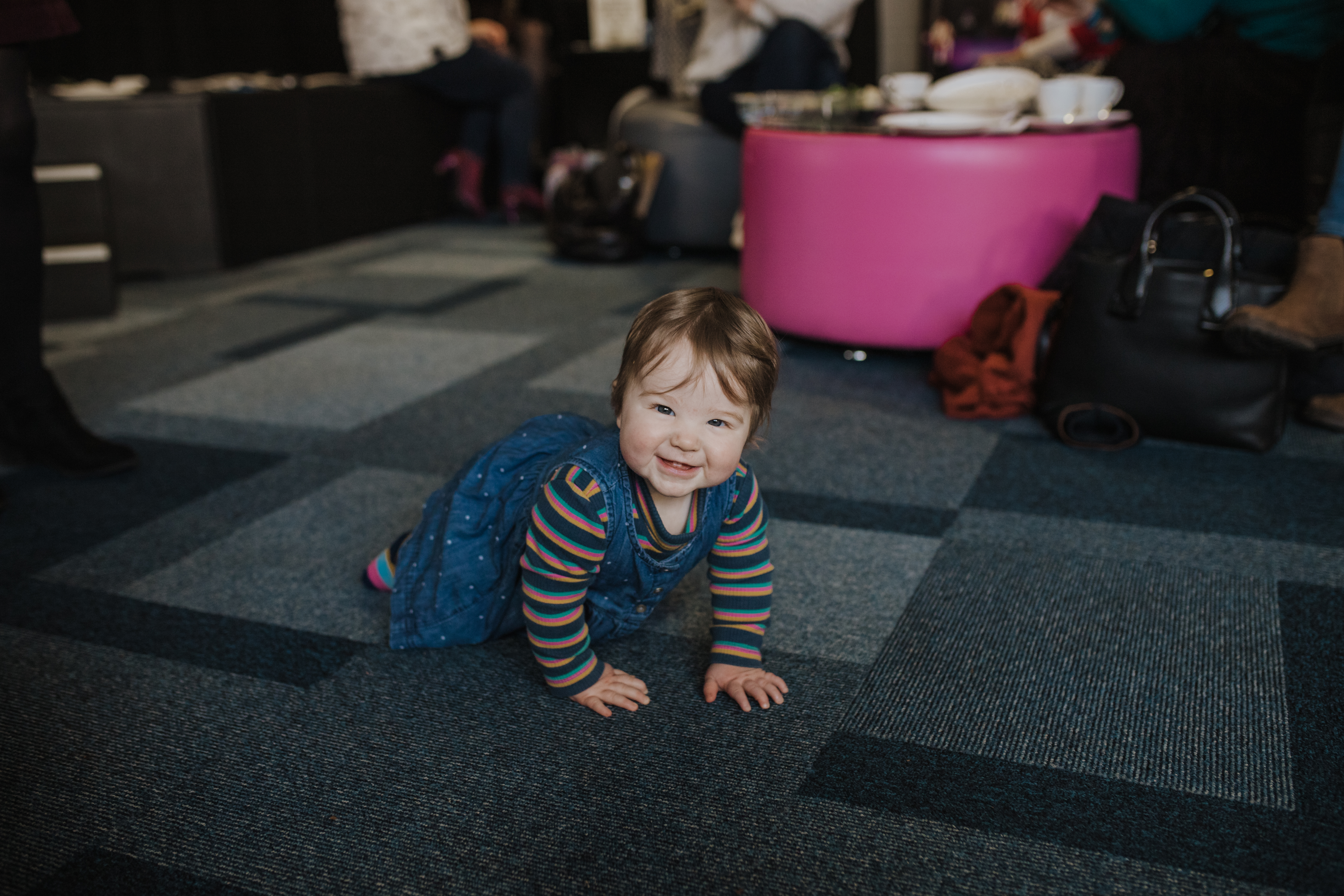 Little girl crawling