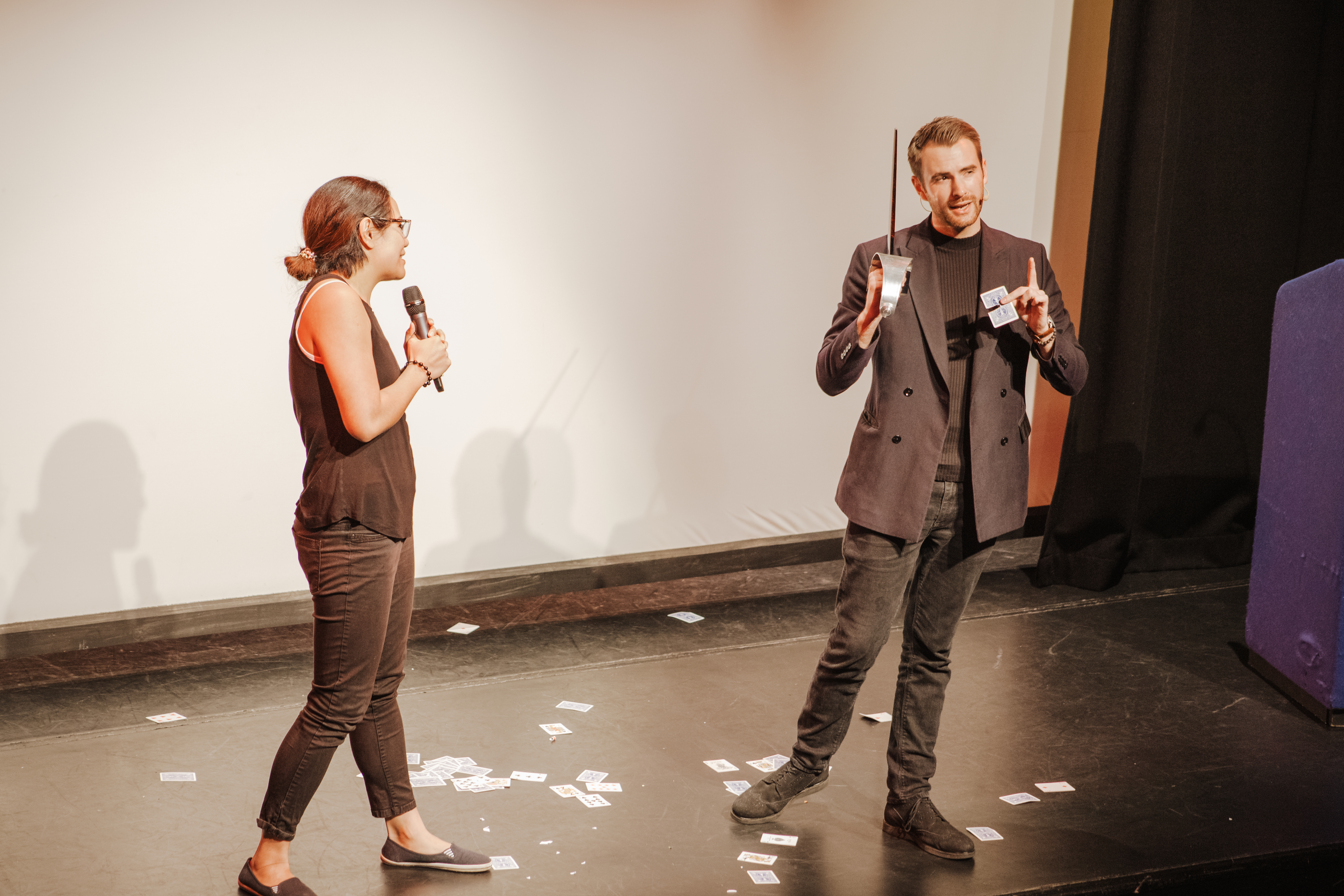 Magician Richard Jones performs at social media spouses. BFBS copyright