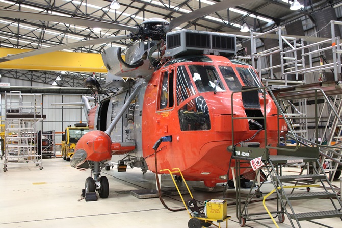 Royal Navy Sea King In Hangar