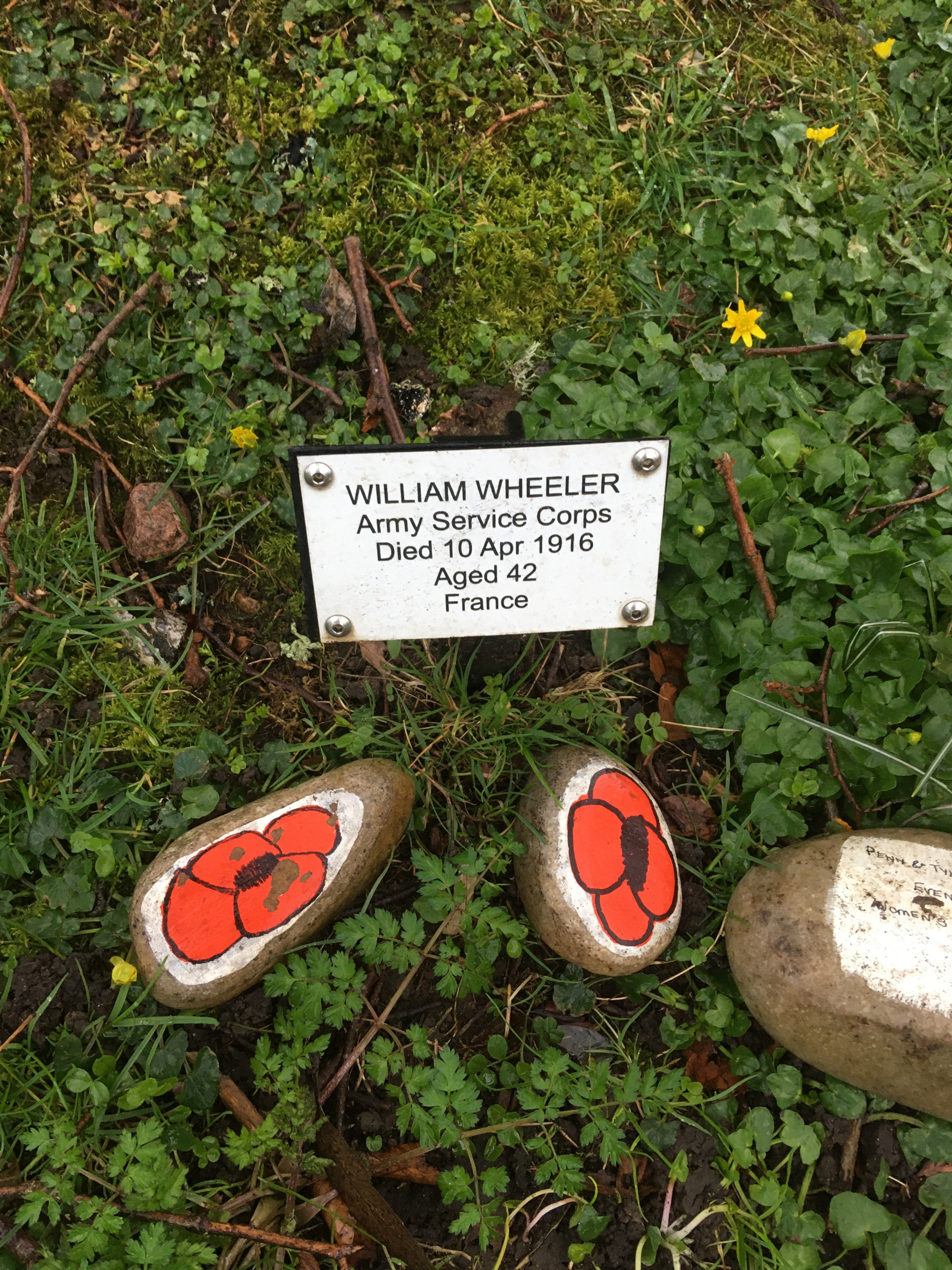 A plaque to Tylers Green First World War soldier William Wheeler