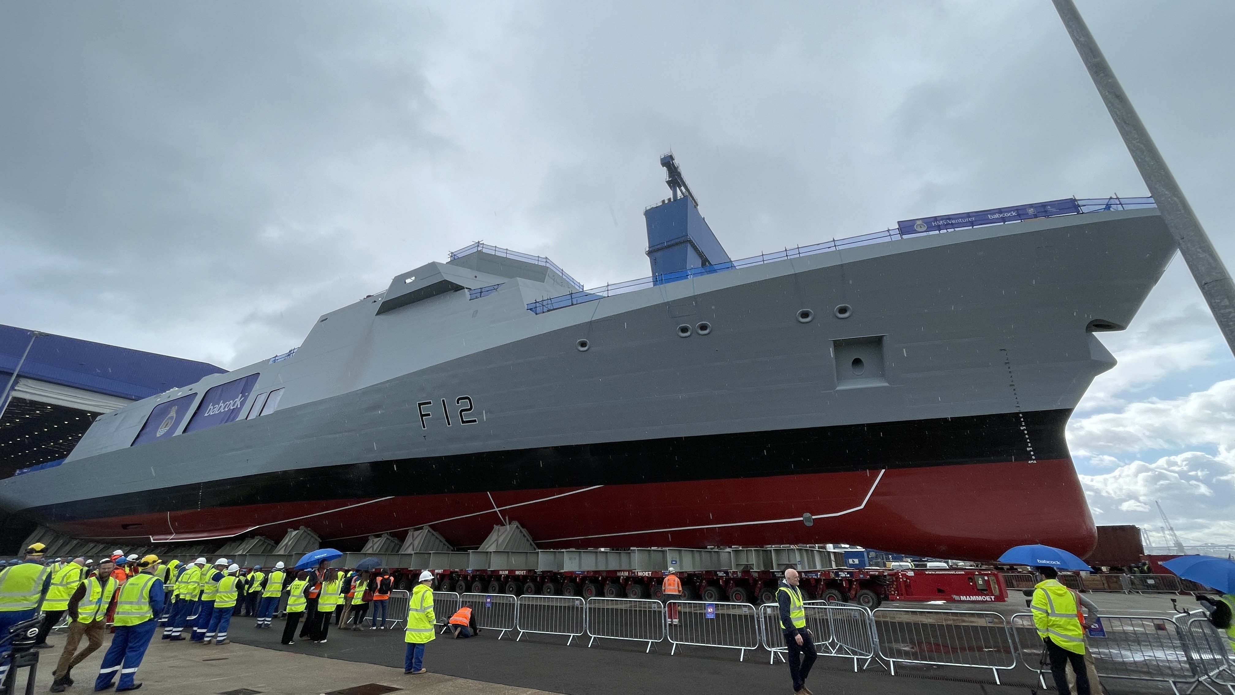 A Type 31 Frigate at Rosyth Dockyard