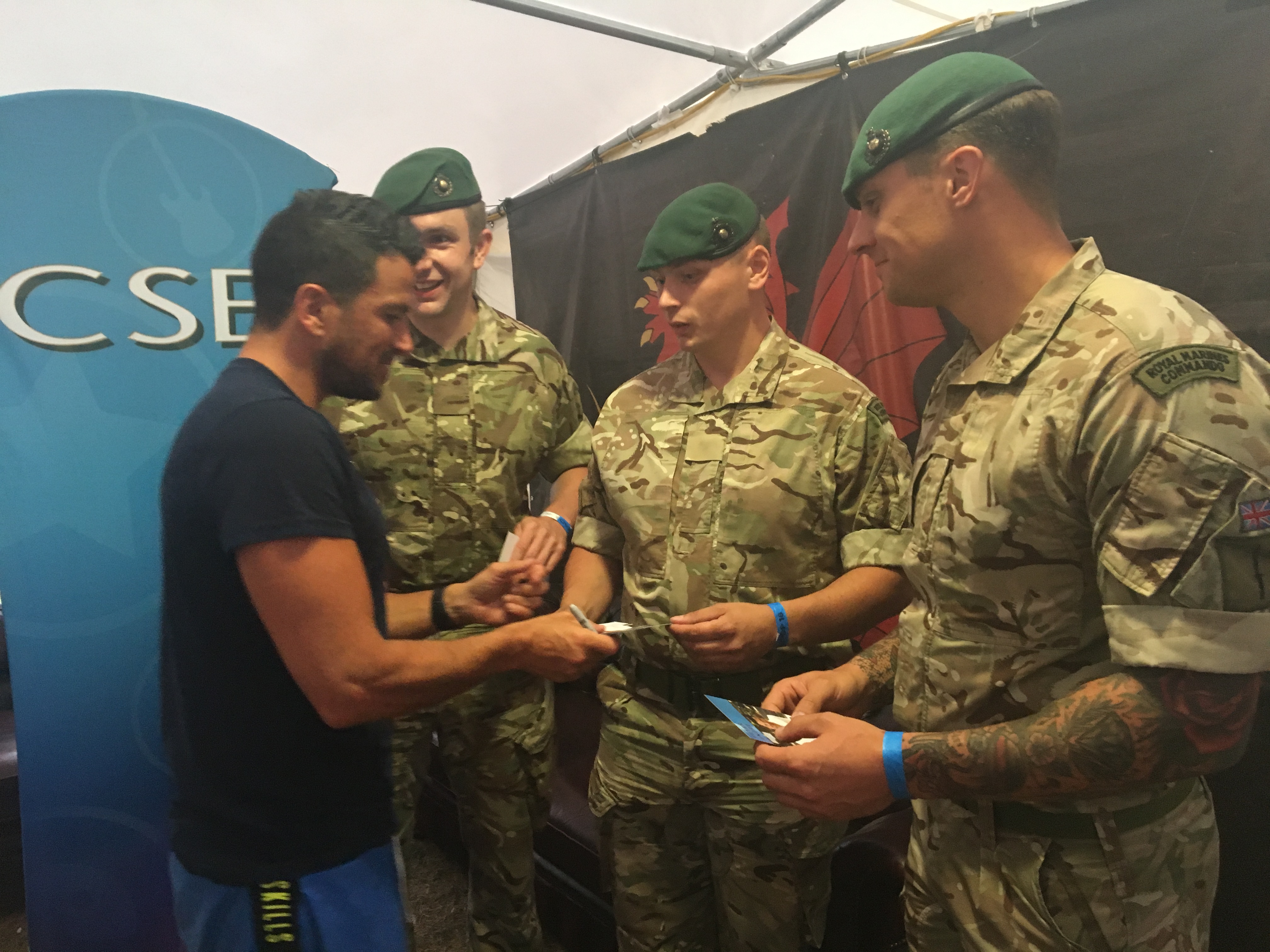 Peter Andre meets soldiers at MOD Lyneham at CIVPOP2018
