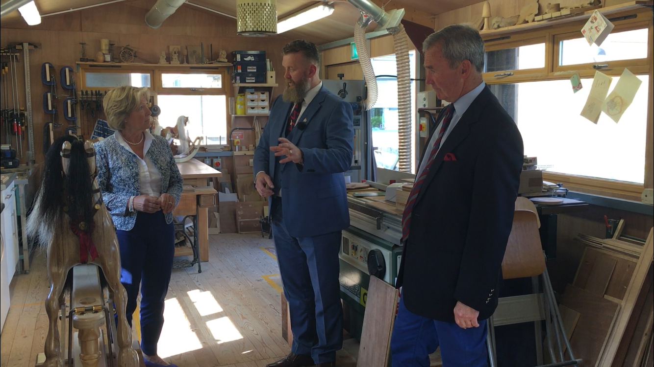 Kevin Gray with General Lord Houghton & Lady Houghton at Phoenix House in Catterick