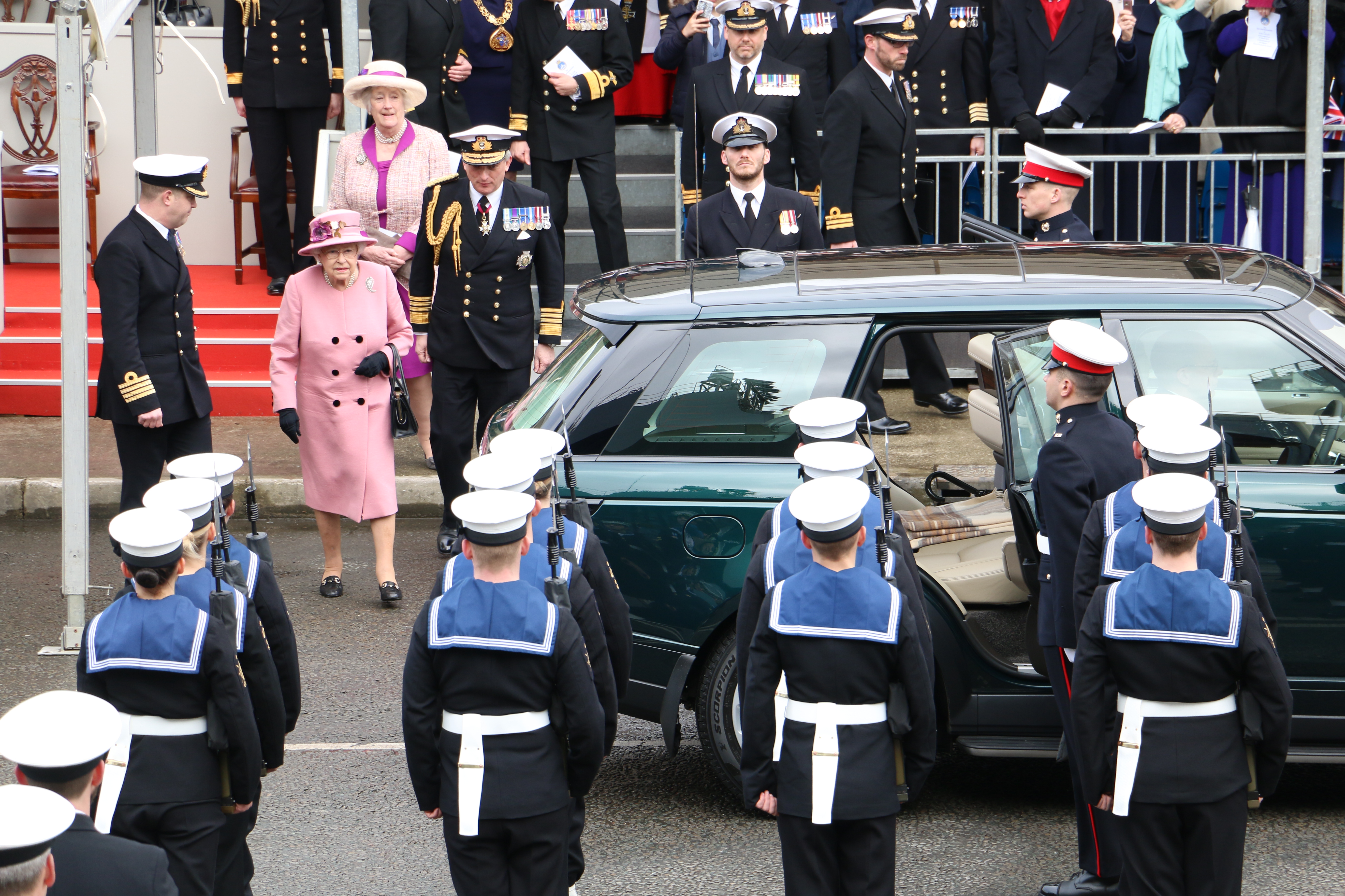 Queen At HMS Ocean Decommissioning