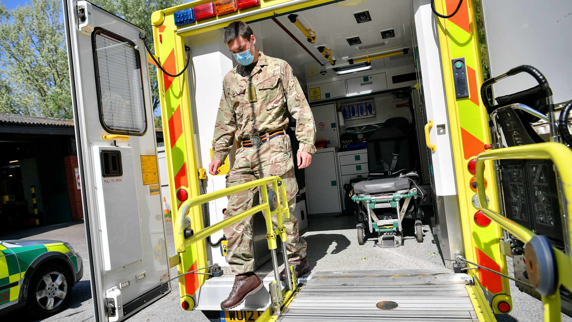 A soldier from the Royal Welsh goes through ambulance induction training in Somerset