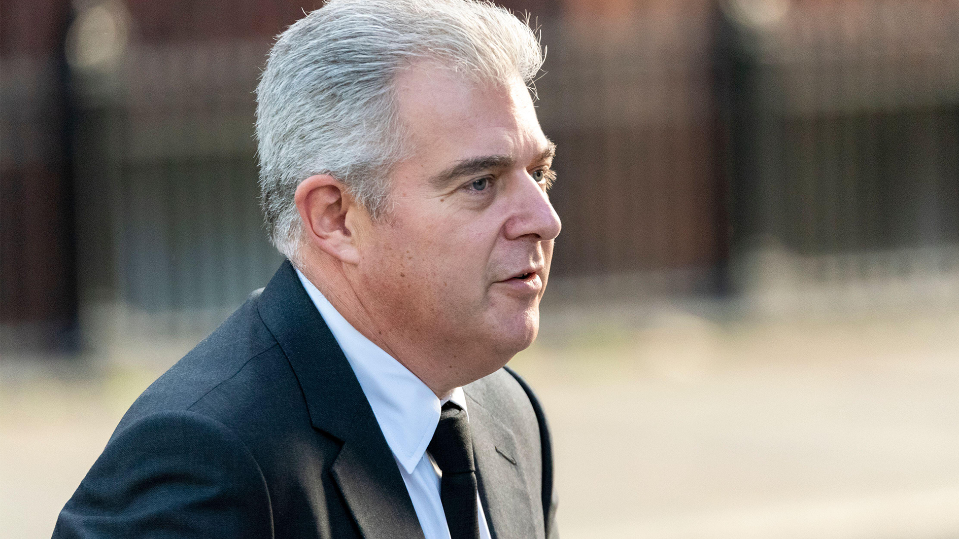 Image ID 2H8BWB6 Brandon Lewis arriving for the funeral service, requiem mass for murdered Tory MP Sir David Amess at Westminster Cathedral, London, UK. 