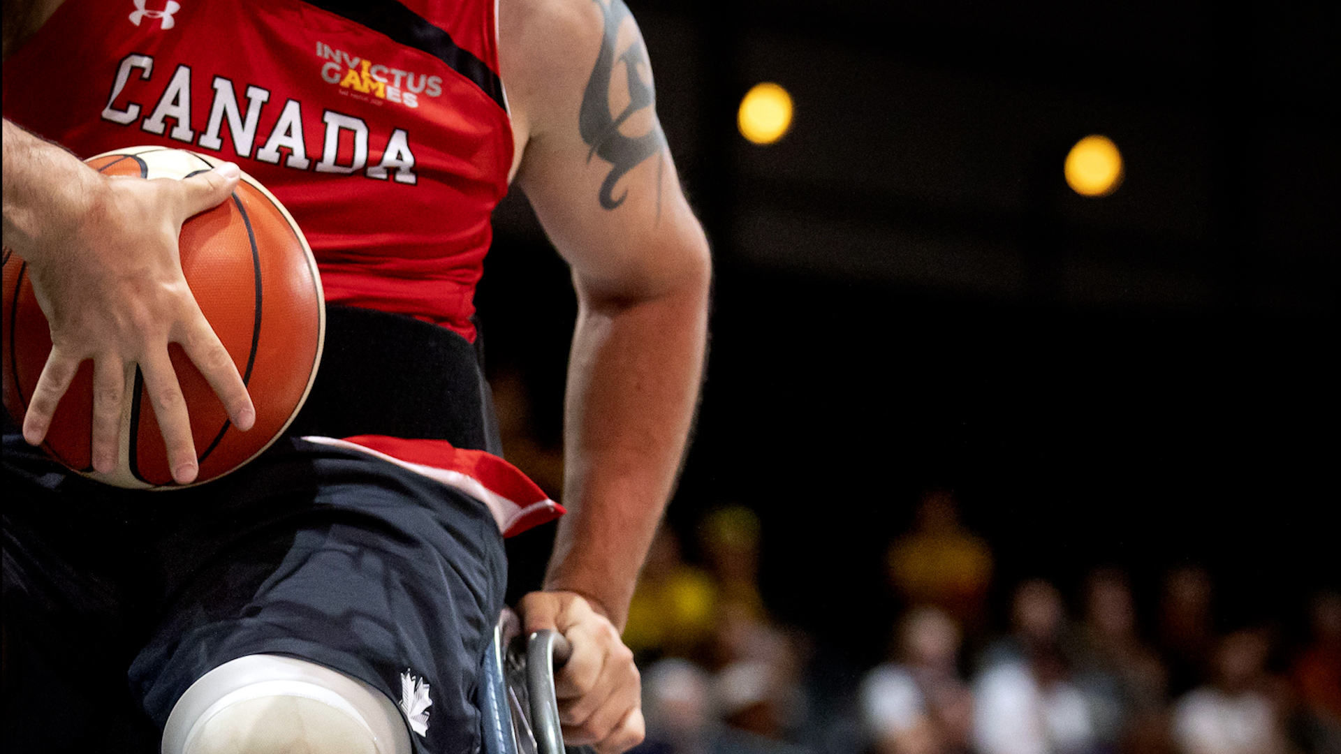 Image ID 2J57TMR Team Canada in action during wheelchair basketball at the Invictus Games The Hague 21042022 CREDIT Koen Van Weel,ANP,Alamy Stock Photo.jpg