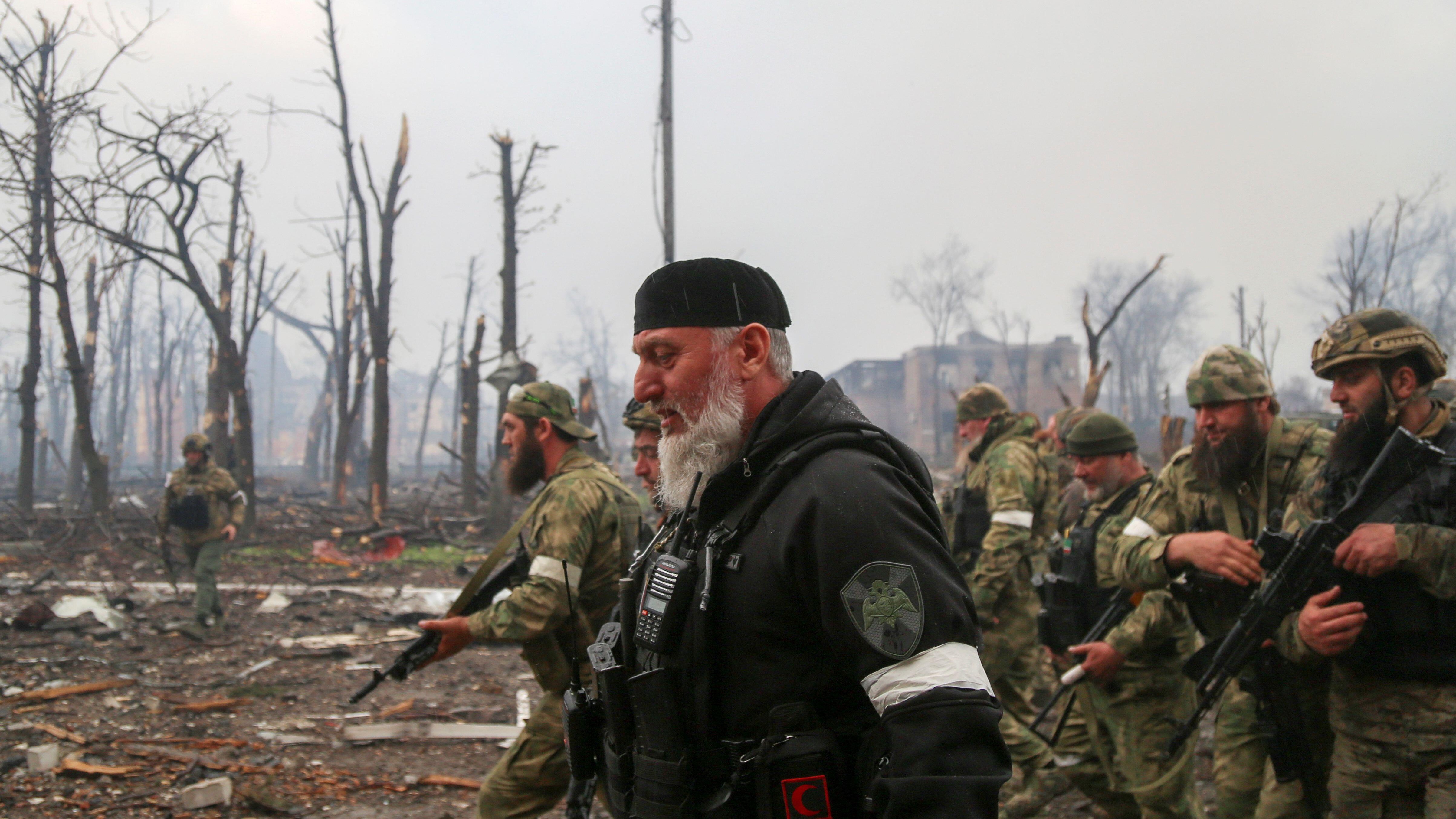 Image ID 2J5A1NP Chechen special forces unit led by Russia's State Duma member Adam Delimkhanov 21042022 CREDIT REUTERS,Chingis Kondarov, Alamy Stock Photo