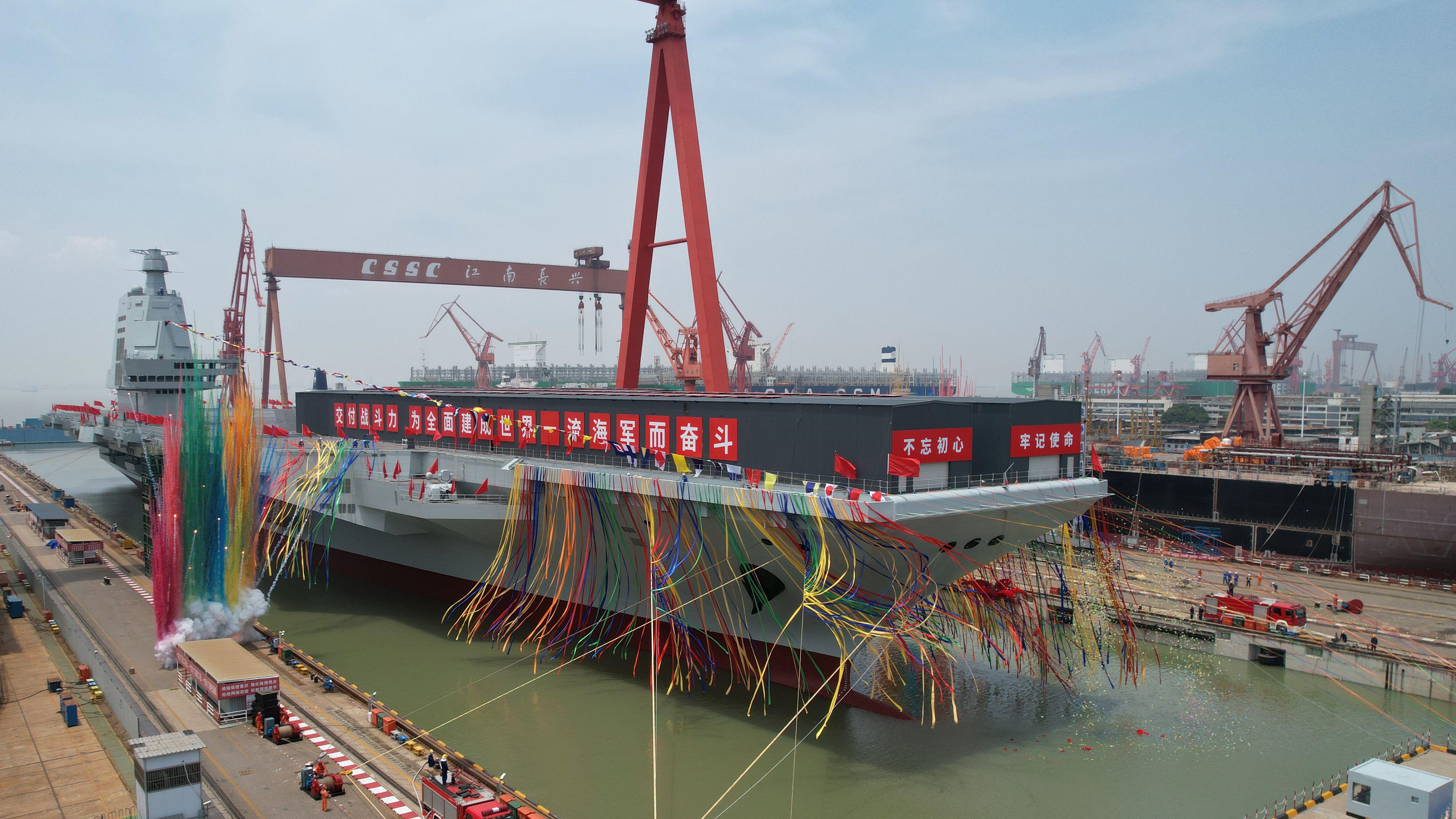 Image ID 2JD14H6 the launching ceremony of China's third aircraft carrier, the Fujian, in east China's Shanghai 17062022 CREDIT Xinhua,Alamy Stock Photo jpg.jpg
