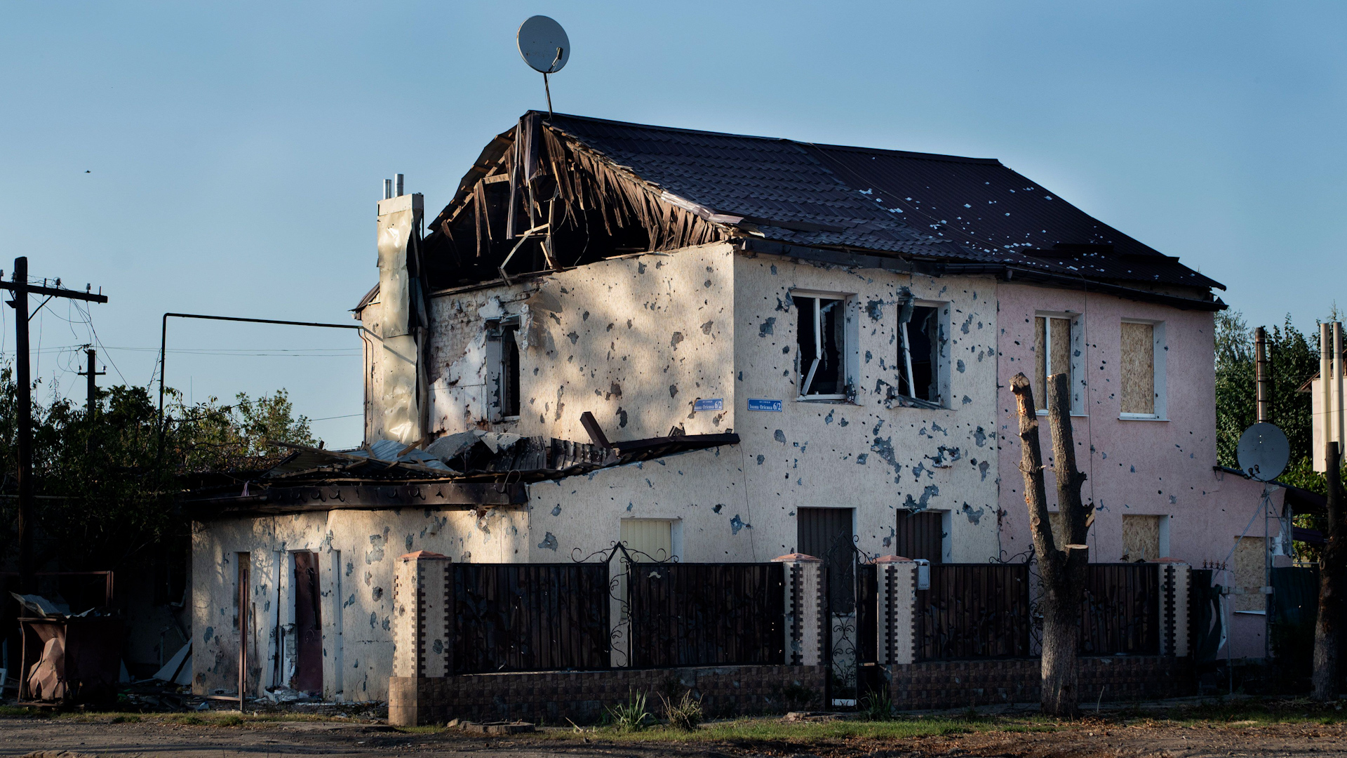 A house seriously damaged by a missile explosion in Mykolaiv (Picture: Sipa US/Alamy Stock Photo).