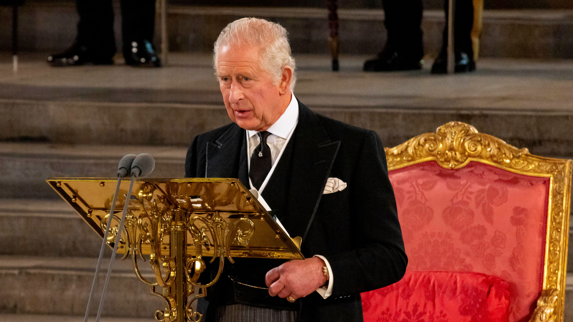 King Charles III delivers his first address to the parliament in Westminster Hall in London on 12 September 2022 (Picture: Xinhua/Alamy Stock Photo).
