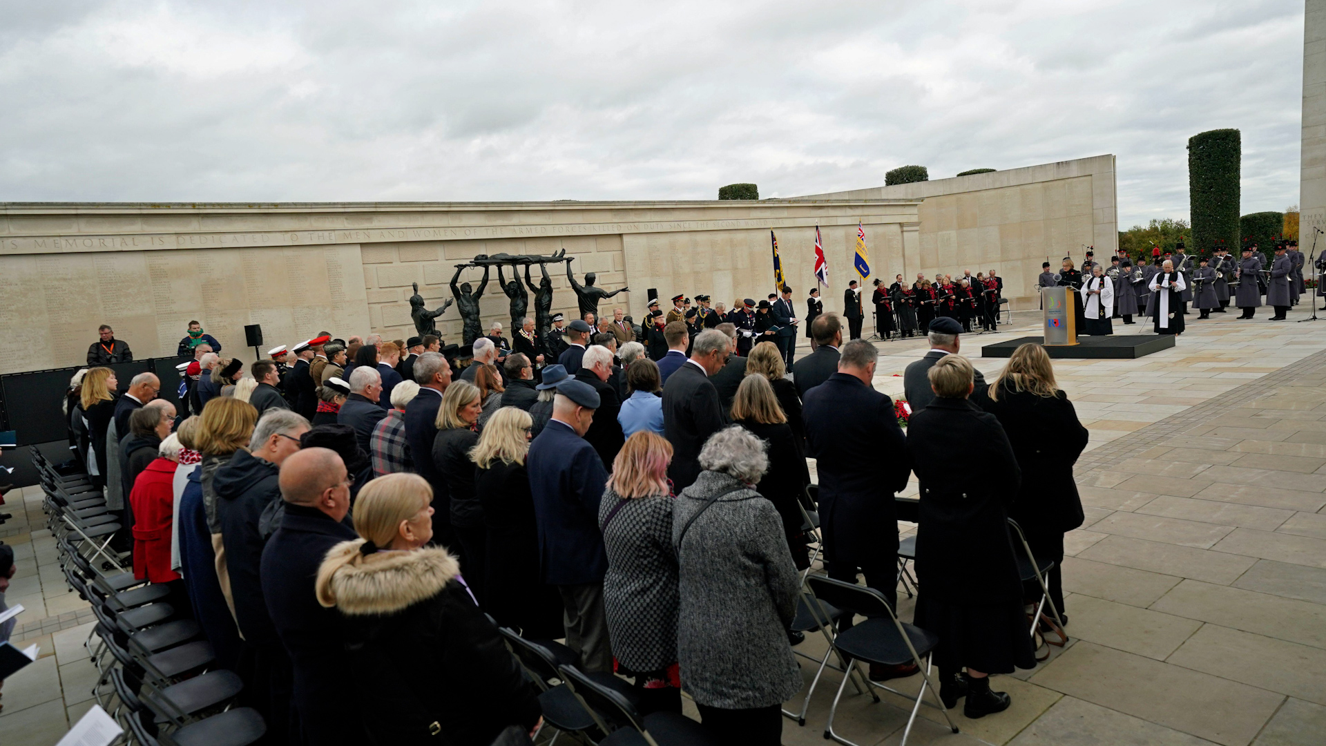 A two-minute silence is observed at the National Memorial Arboretum