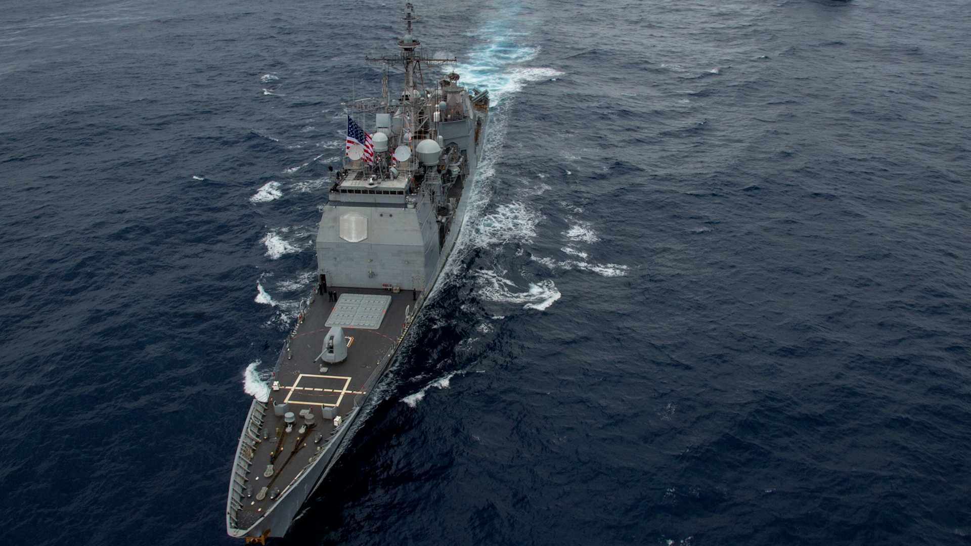 Image ID 2KG5N44 The Ticonderoga-class guided-missile cruiser, USS Chancellorsville (CG 62) 20112022 CREDIT APFootage,Alamy Stock Photo EXP 28022024.jpg