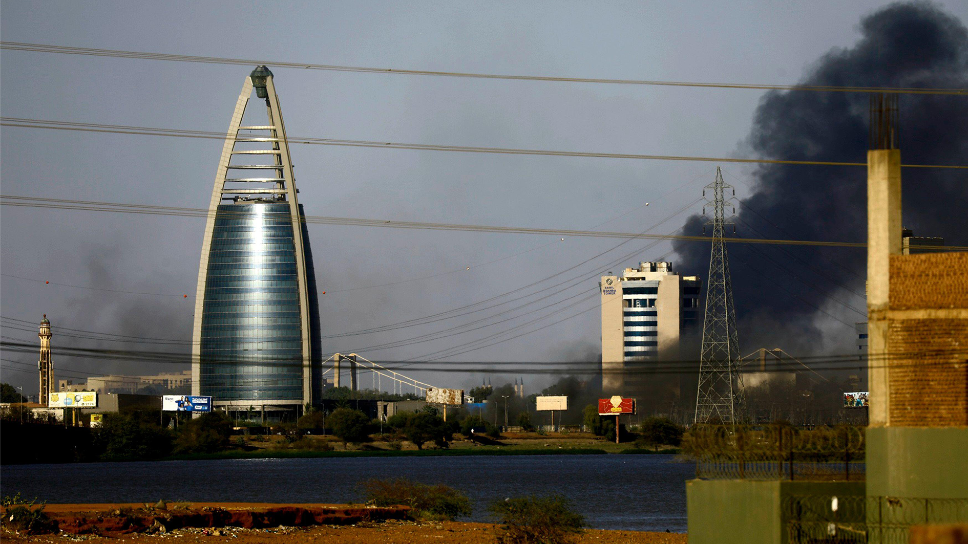 Khartmoum 19th Apr, 2023. This photo taken on April 19, 2023 shows the view of a street in Khartoum, Sudan 230423.png 
