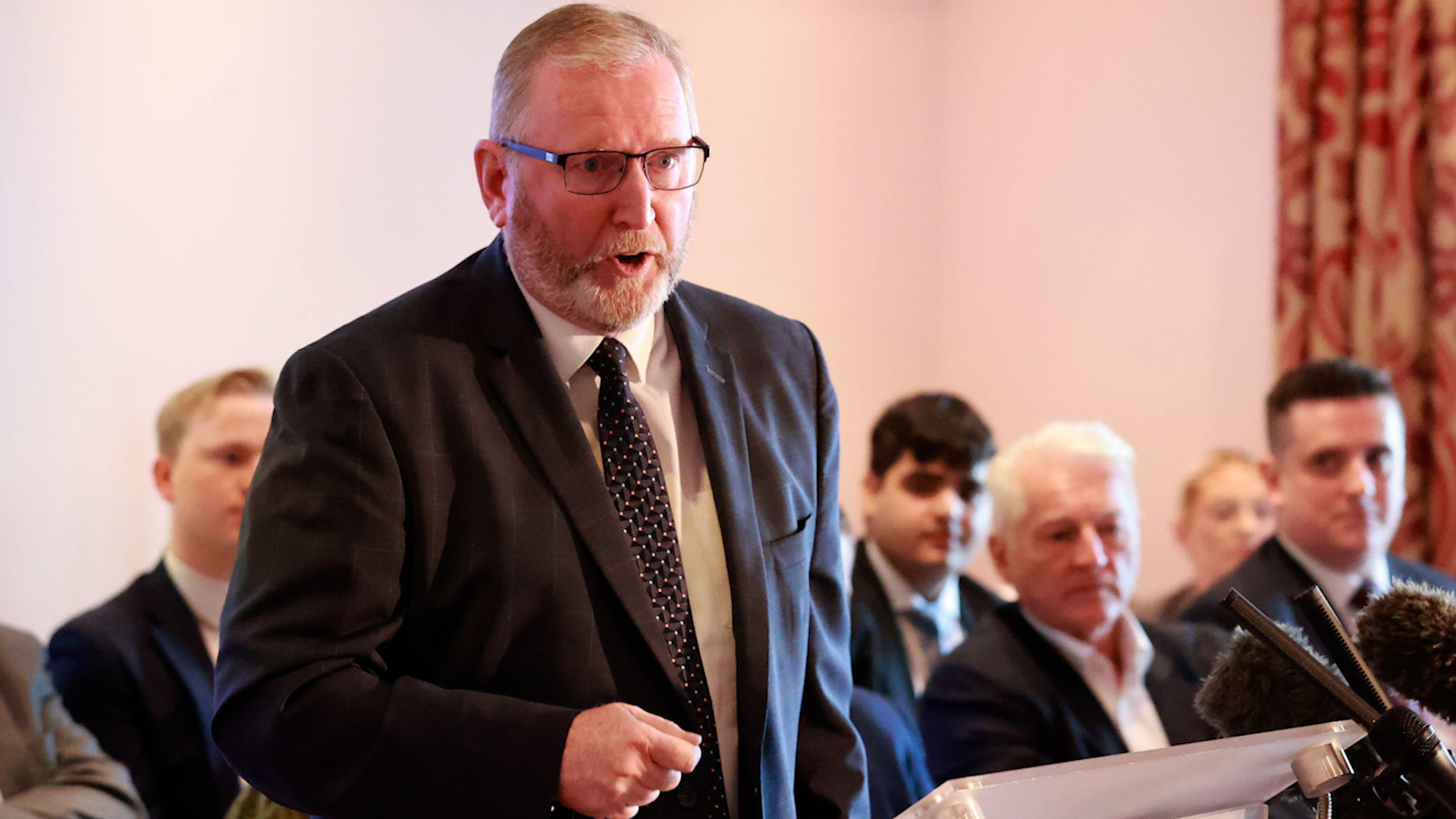 Doug Beattie, Ulster Unionist Party speaks during his party's manifesto launch