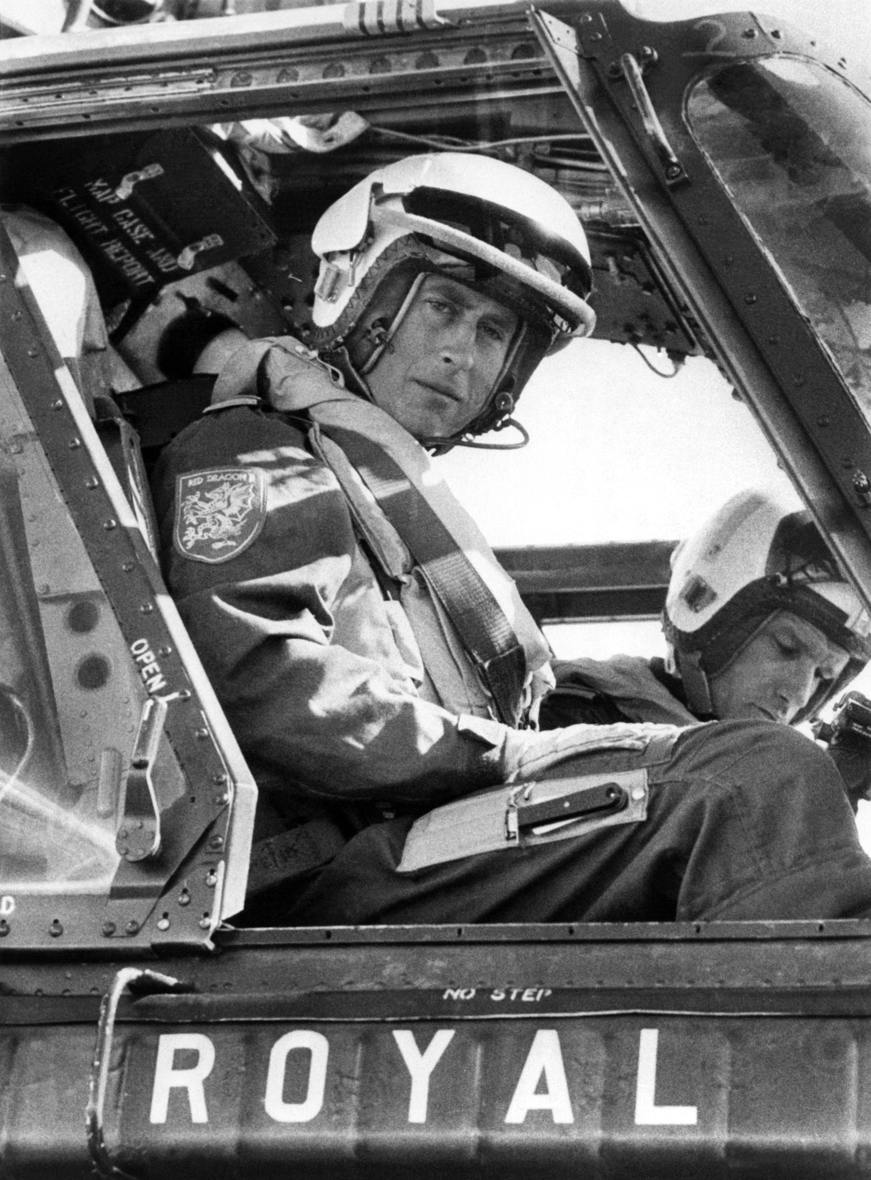 High Flyer Prince Charles at the controls of a helicopter in September 1974 during his term of service in the Royal Navy CREDIT ALAMY 280423.jpg