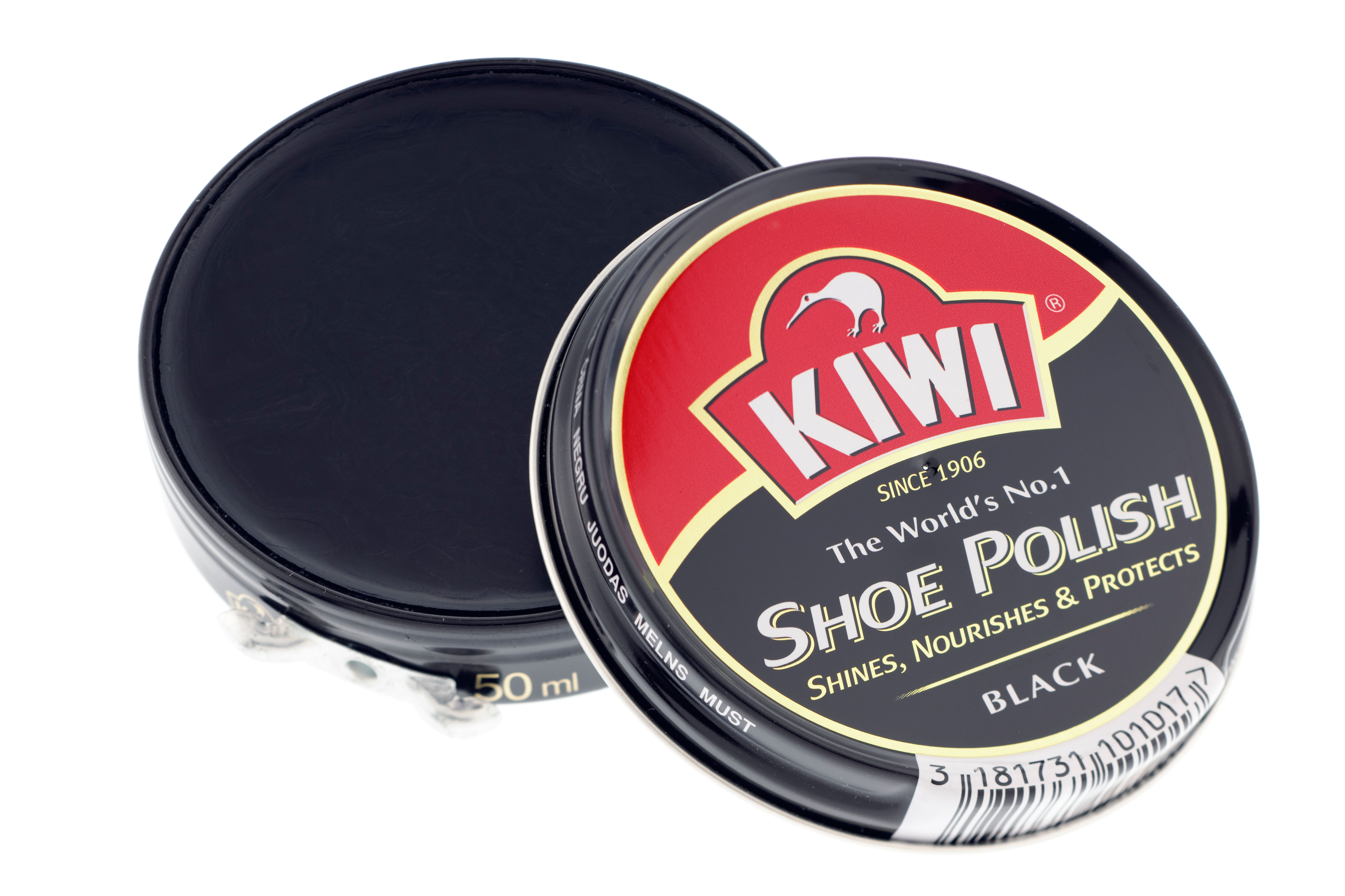 50ml tin of black Kiwi shoe polish (Picture: studiomode/Alamy Stock Photo).