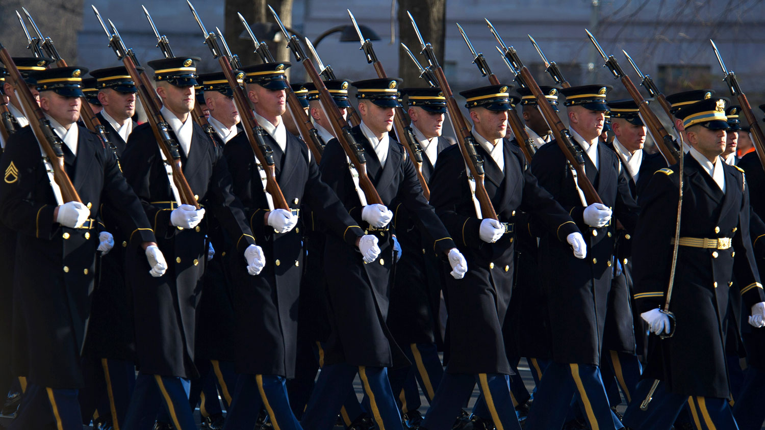 Image ID 817730 Soldiers from 3rd Infantry Regiment, AKA The Old Guard, participate in the presidential inauguration parade in Washington, DC on 21 January 2013 CREDIT US Army