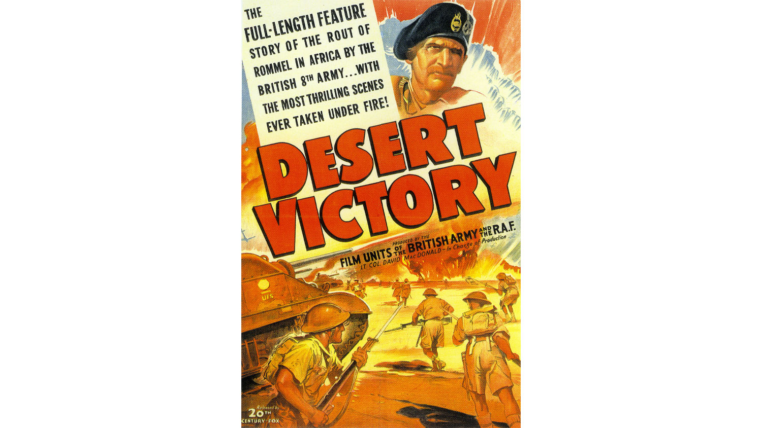 Image ID CP67F5 Desert Victory poster for 1943 film detailing the British North African campaign CREDIT Pictorial Press Ltd Alamy Stock Photo EXP 15.02.24
