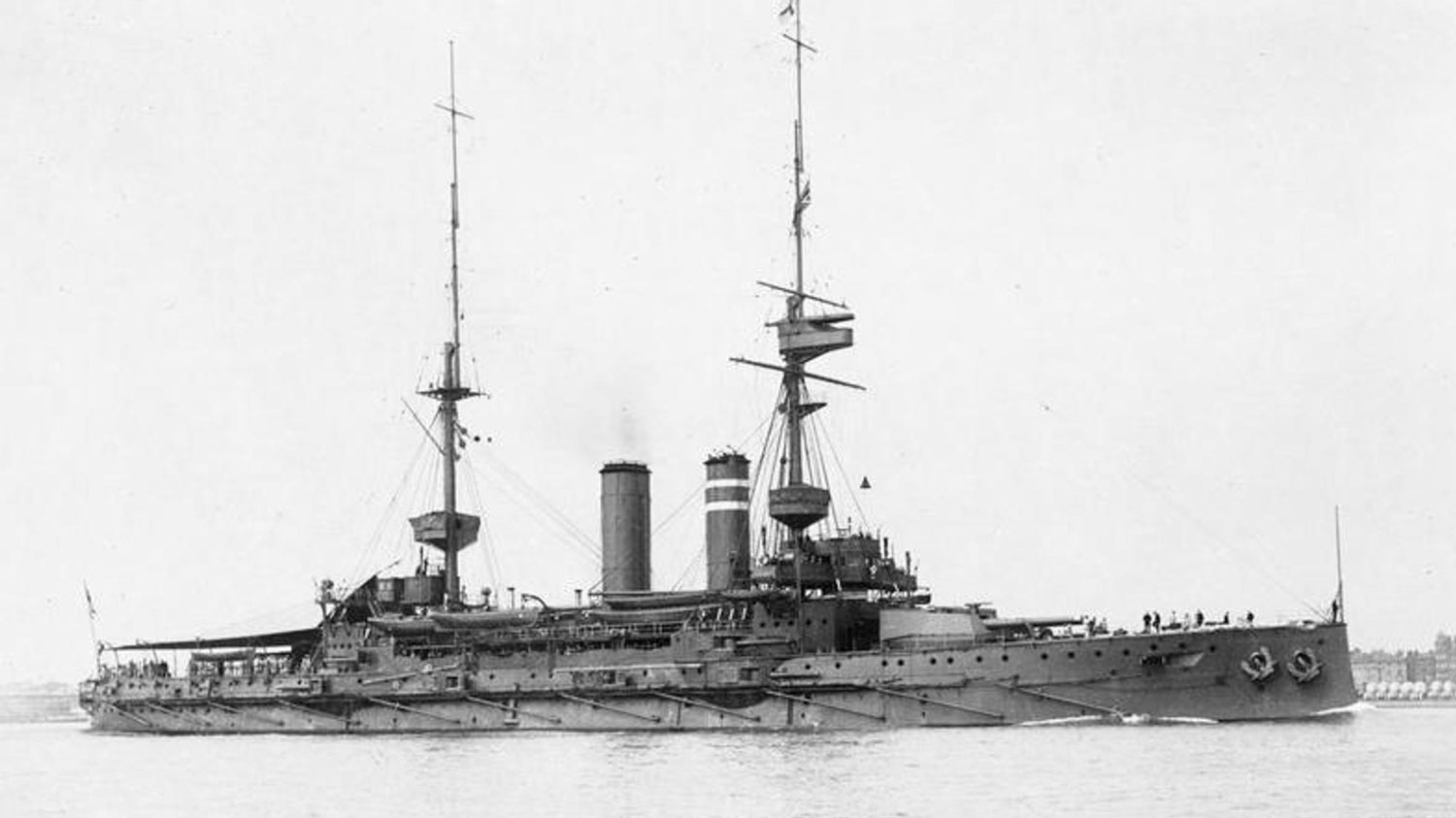 Image ID KY0F8J HMS Prince of Wales (1902) photographed in 1912 NO REUSE CREDIT UtCon Collection Alamy Stock Photo