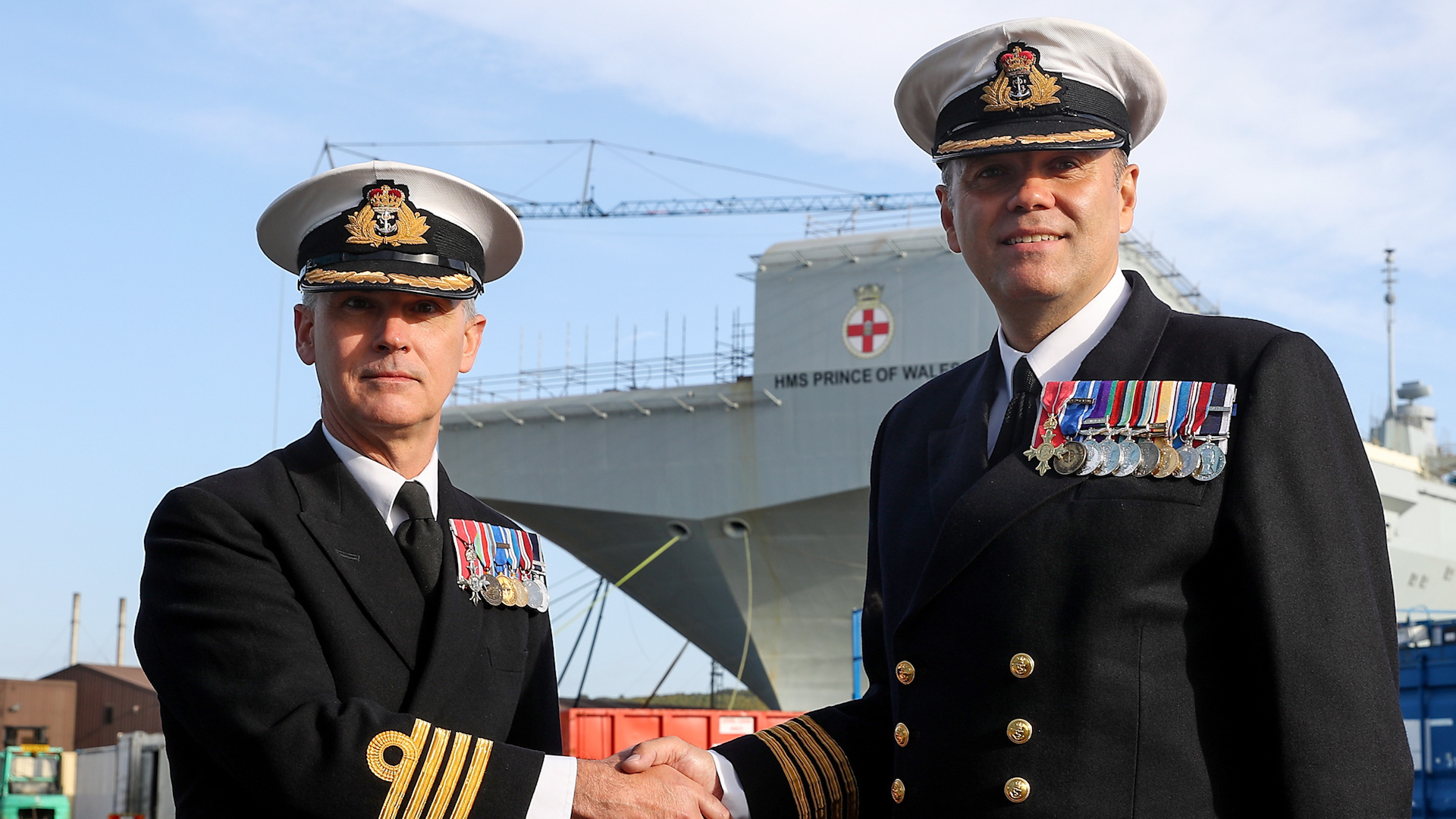 In 2018 Commanding Officer Capt Stephen Moorhouse OBE took over from Senior Naval Officer Capt Ian Groon MBE 170519 CREDIT MOD Crown Copyright.jpg