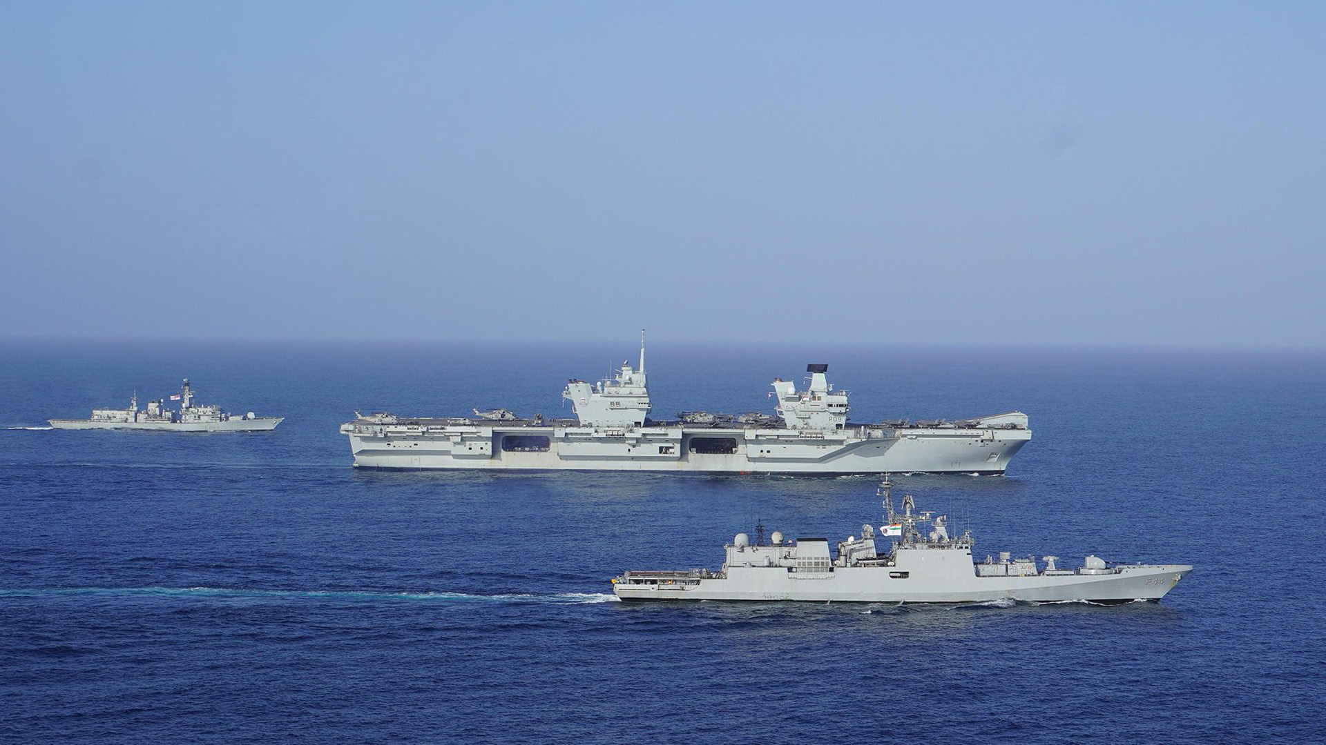 There was also an Indian submarine involved in the drills and an Indian P8 maritime surveillance aircraft (Picture: Indian Navy X)