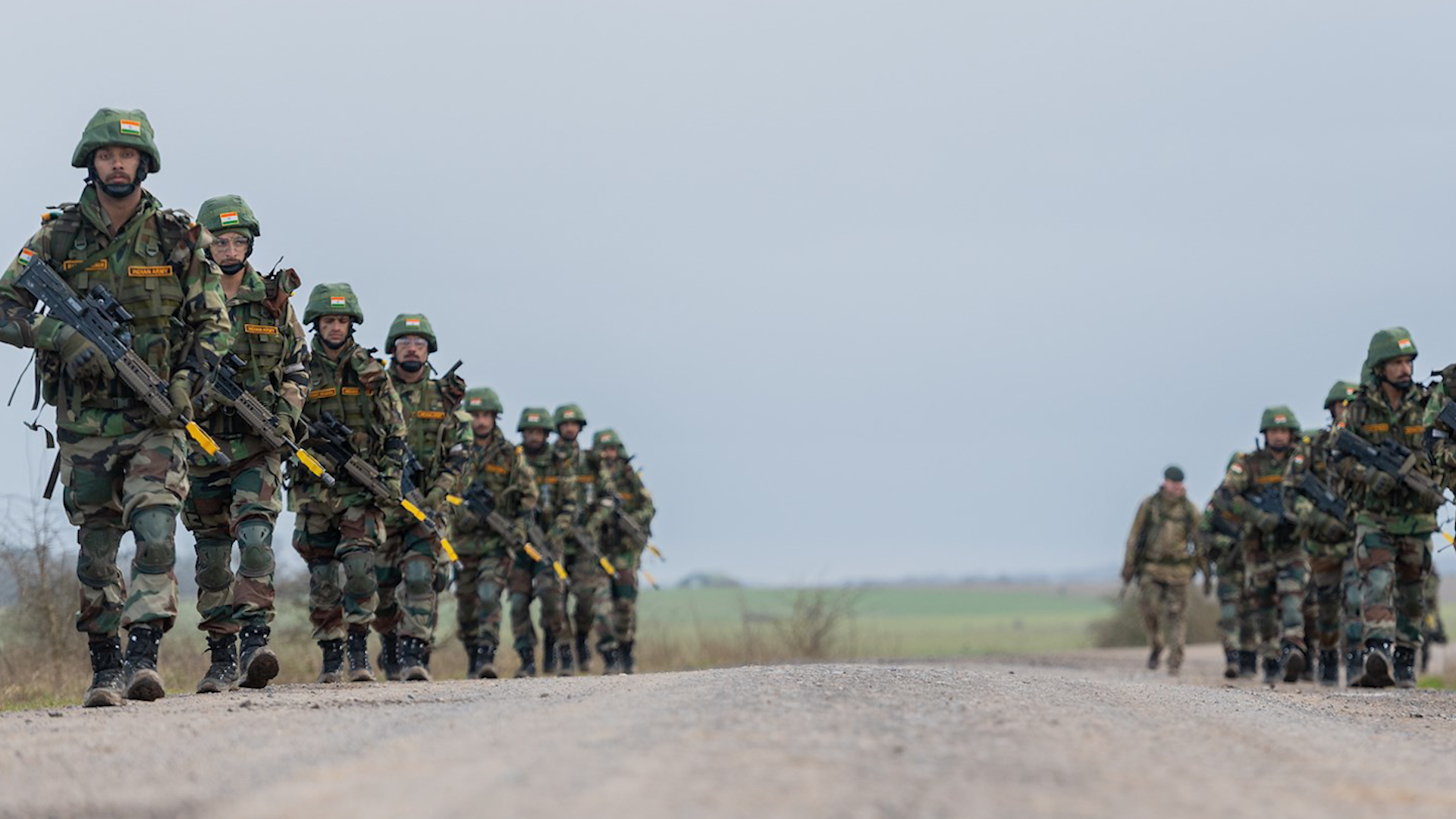 Indian troops training alongside the British Army on Salisbury Plain last year (Picture: British Army).