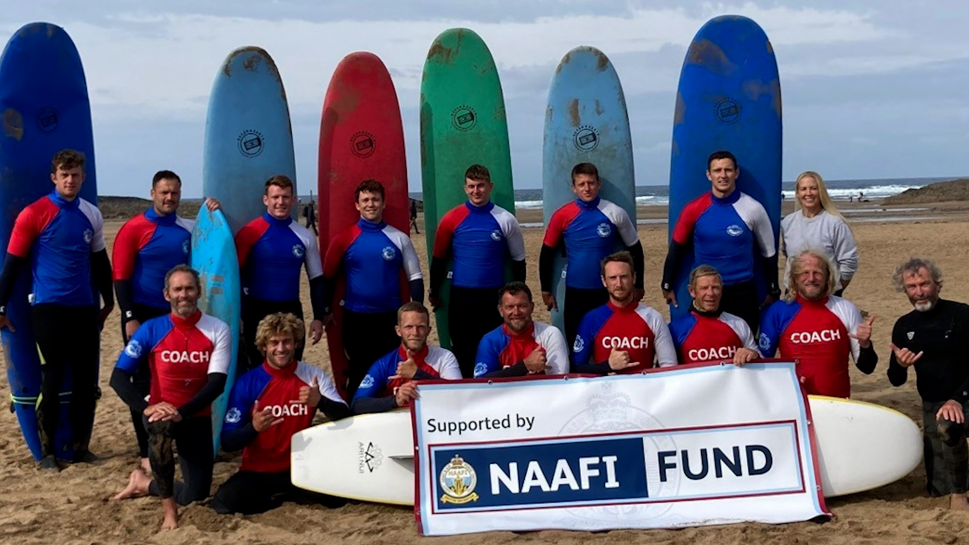 Injured Royal Marines Commandos have taken part in a week of surfing as part of their ongoing road to recovery 14102022 CREDIT Royal Navy