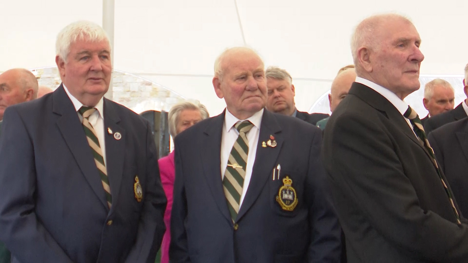 Many of the veterans who served in the Inniskillings came back to attend the celebration.