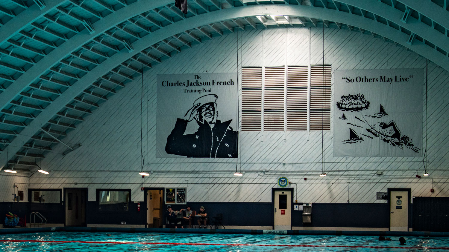 Inspirational signs at the Charles Jackson French Training Pool at Naval Base San Diego CREDIT US Navy
