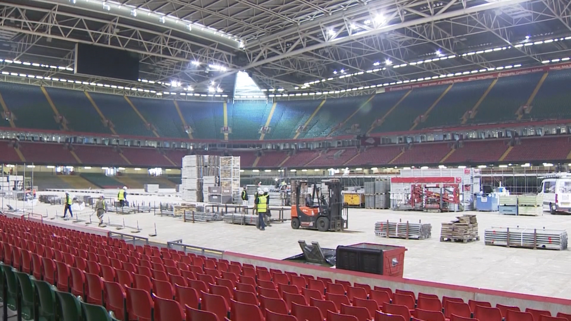 A new NHS field hospital being developed on the site of Cardiff's Principality Stadium.