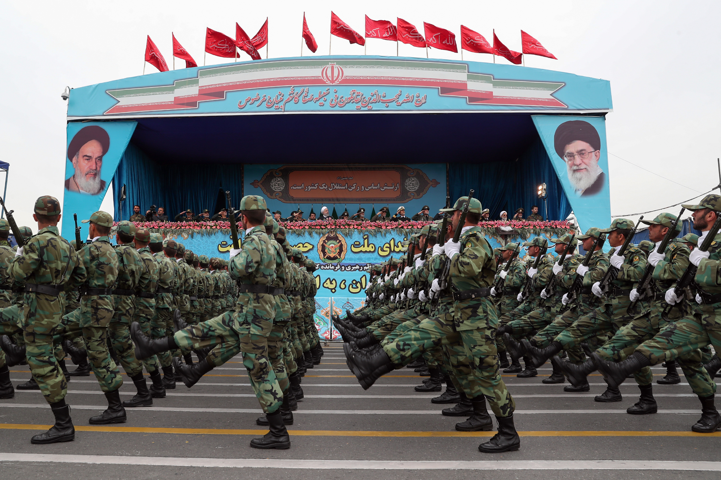 Iranian military during parade in Tehran