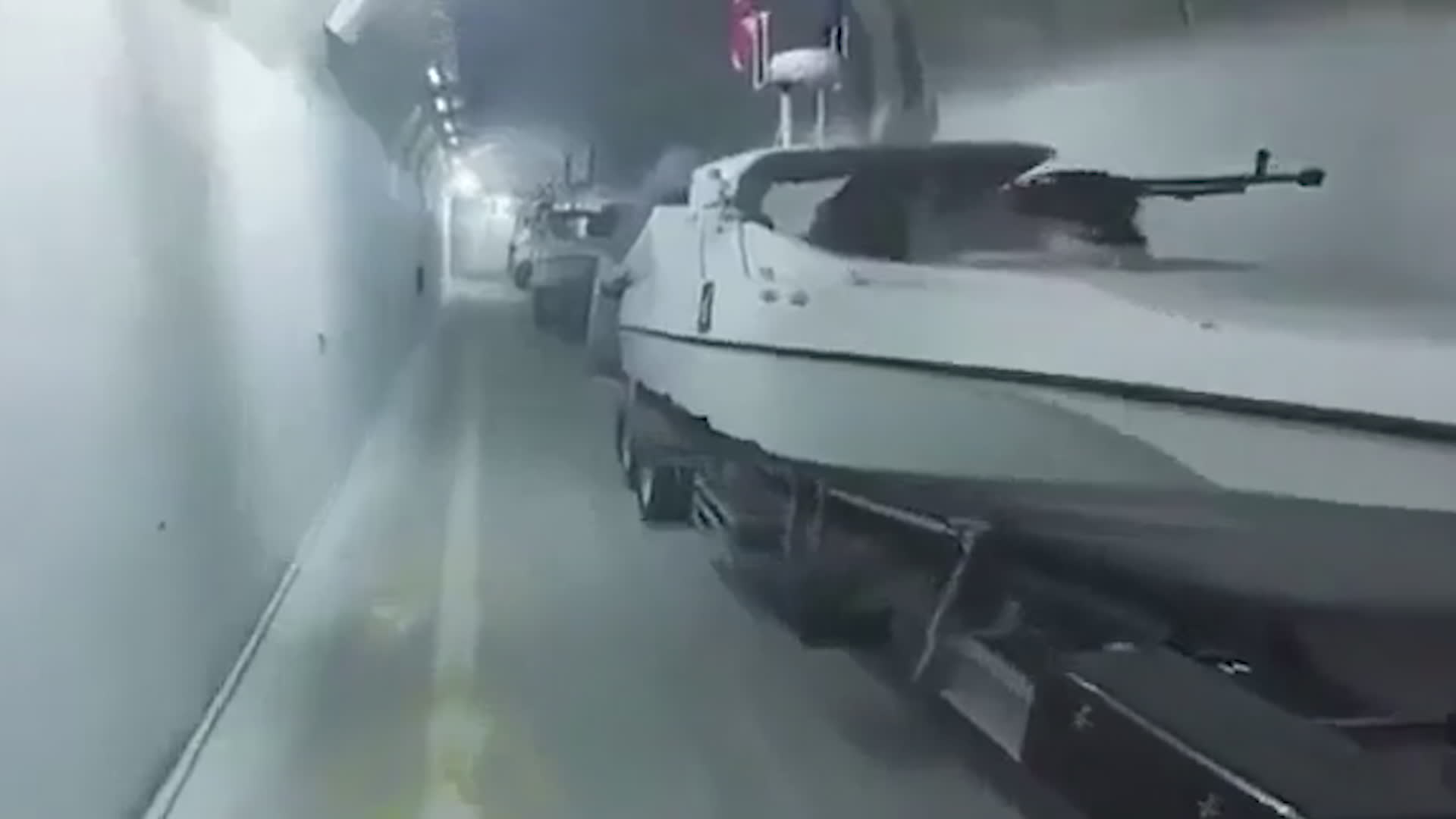 This still is from a video purporting to show secret Iranian underground naval tunnels