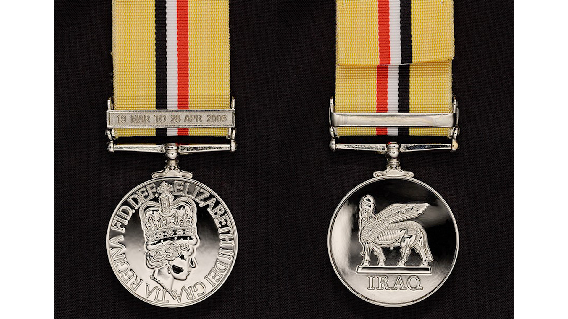 The Iraq Medal with 19 March to 28 April 2003 Clasp front and back (Picture: MOD).