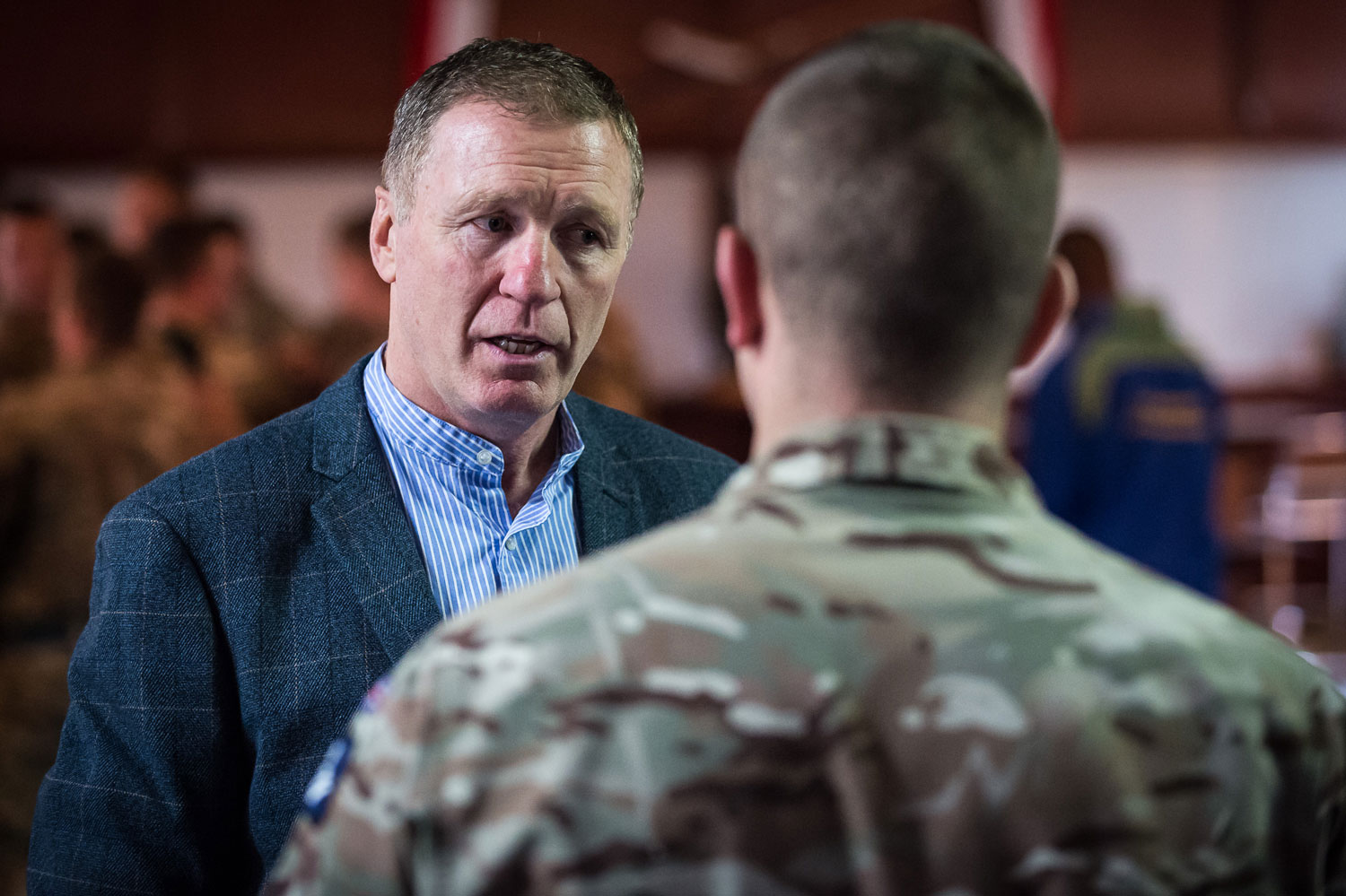Boxing legend Steve Collins visiting British troops