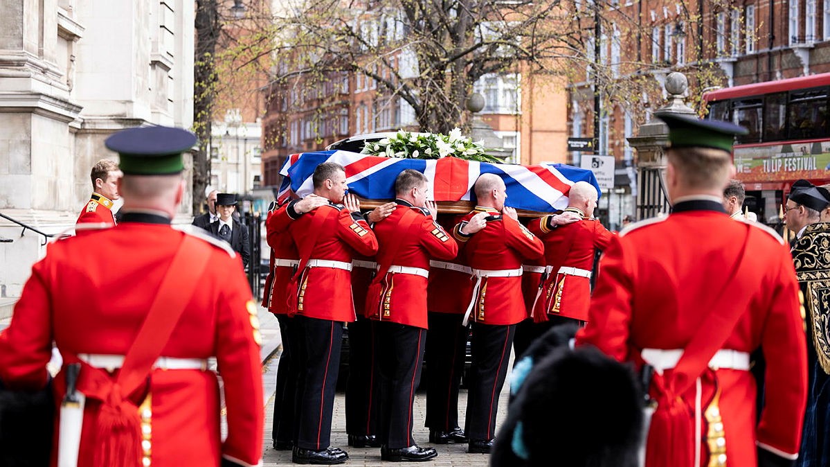 Irish Guards final farewell to their former Colonel Major General Sir Sebastian Roberts 03052023 credit MOD.jpg