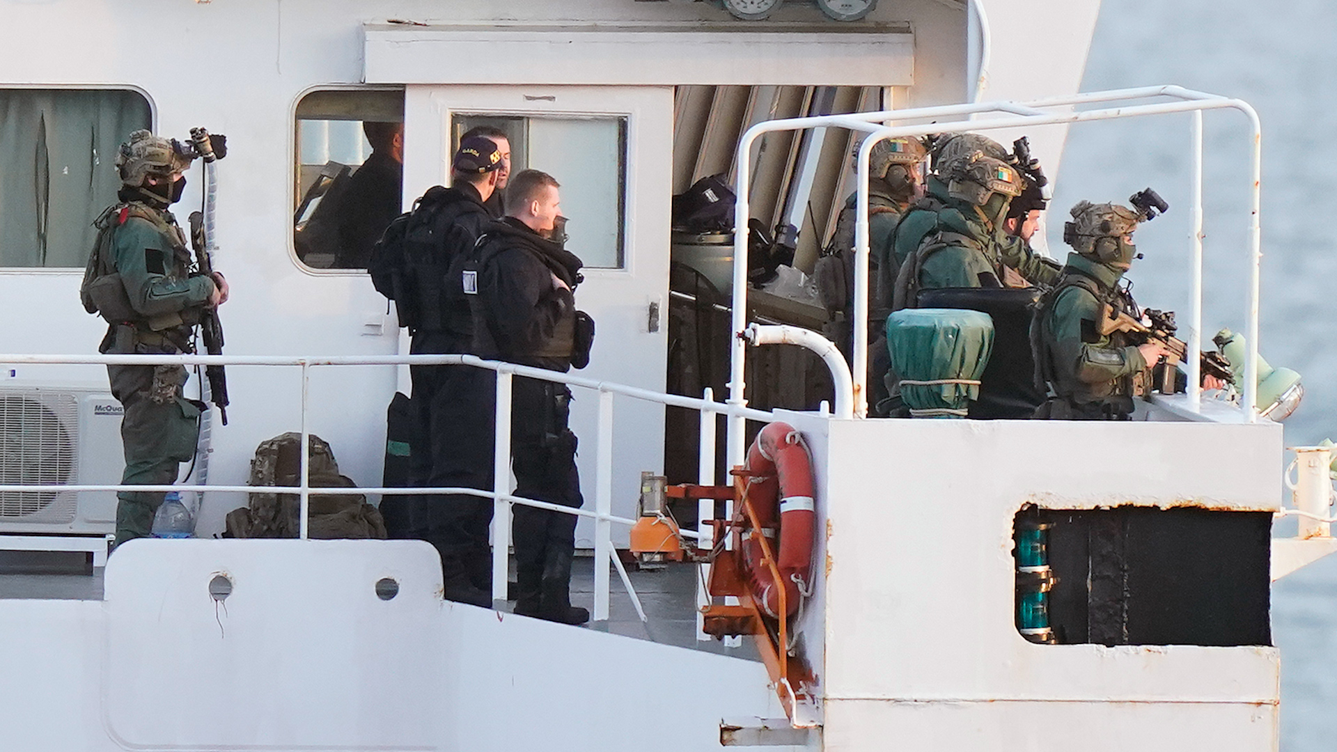 Irish Military personnel onboard a cargo vessel named MV Matthew 27092023 NO REUSE CREDIT PA WIRE, PA IMAGES