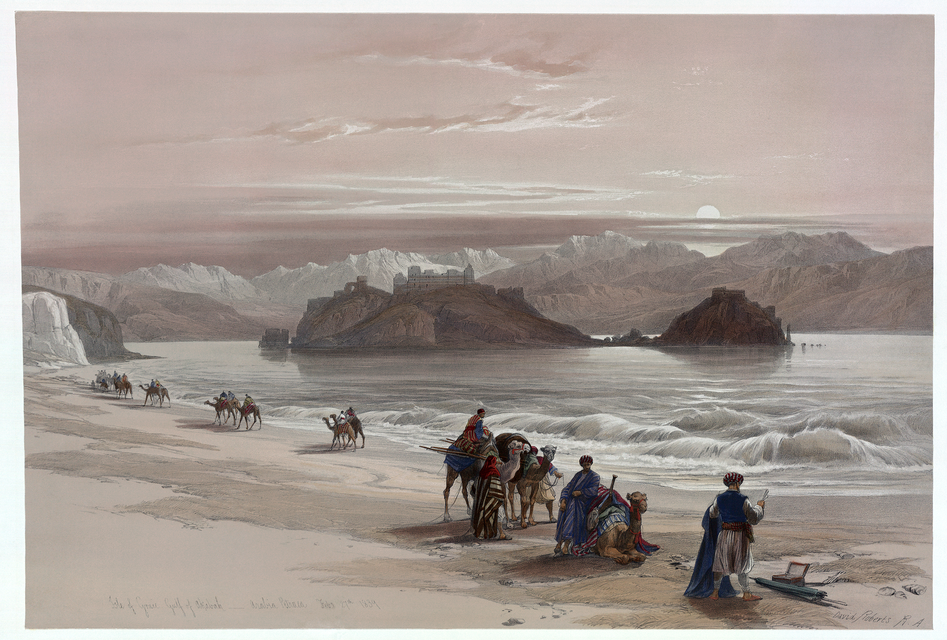Isle of Graia Gulf of Akabah Arabia Petraea by David Roberts image Library of Congress
