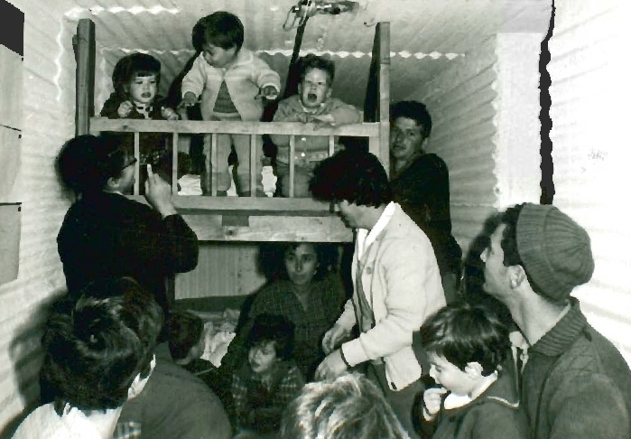Israeli children in a bomb shelter at Kibbutz Dan during the Six-Day War from Galil Elion Archive