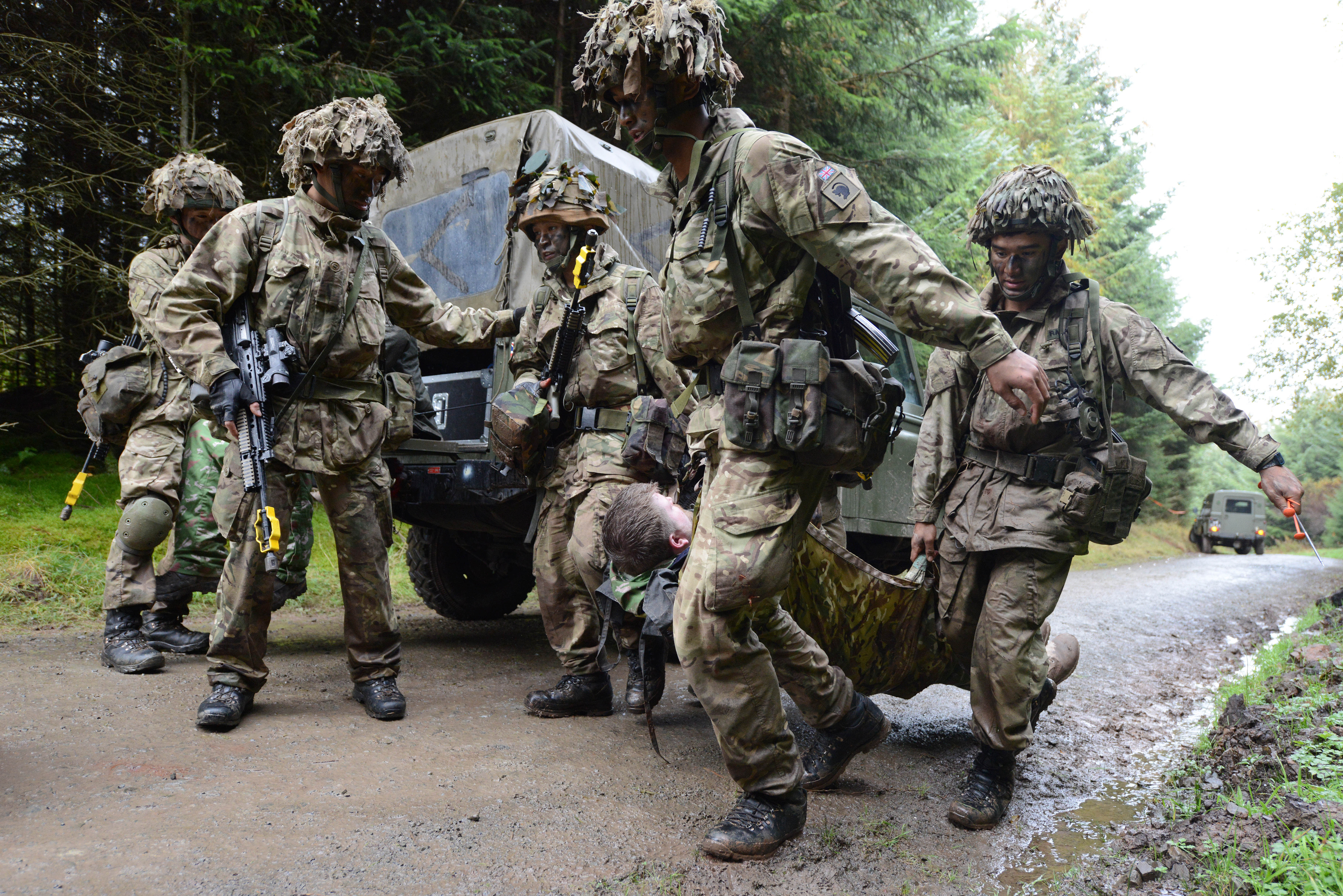Patrols will have to complete casualty extraction scenarios during the event. Credit: Crown Copyright