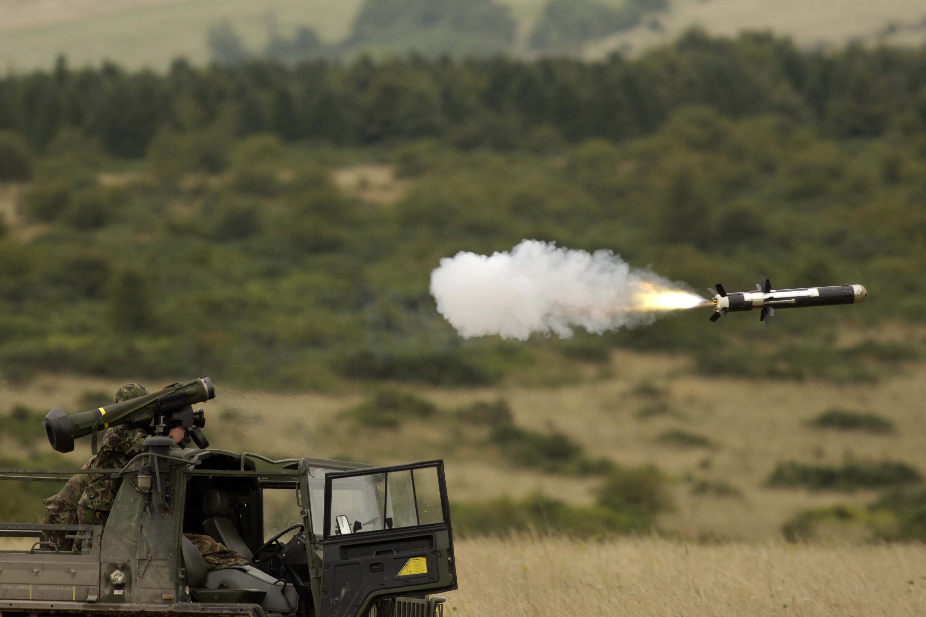British anti tank missile A Javelin missile seen in flight (Picture: MOD).