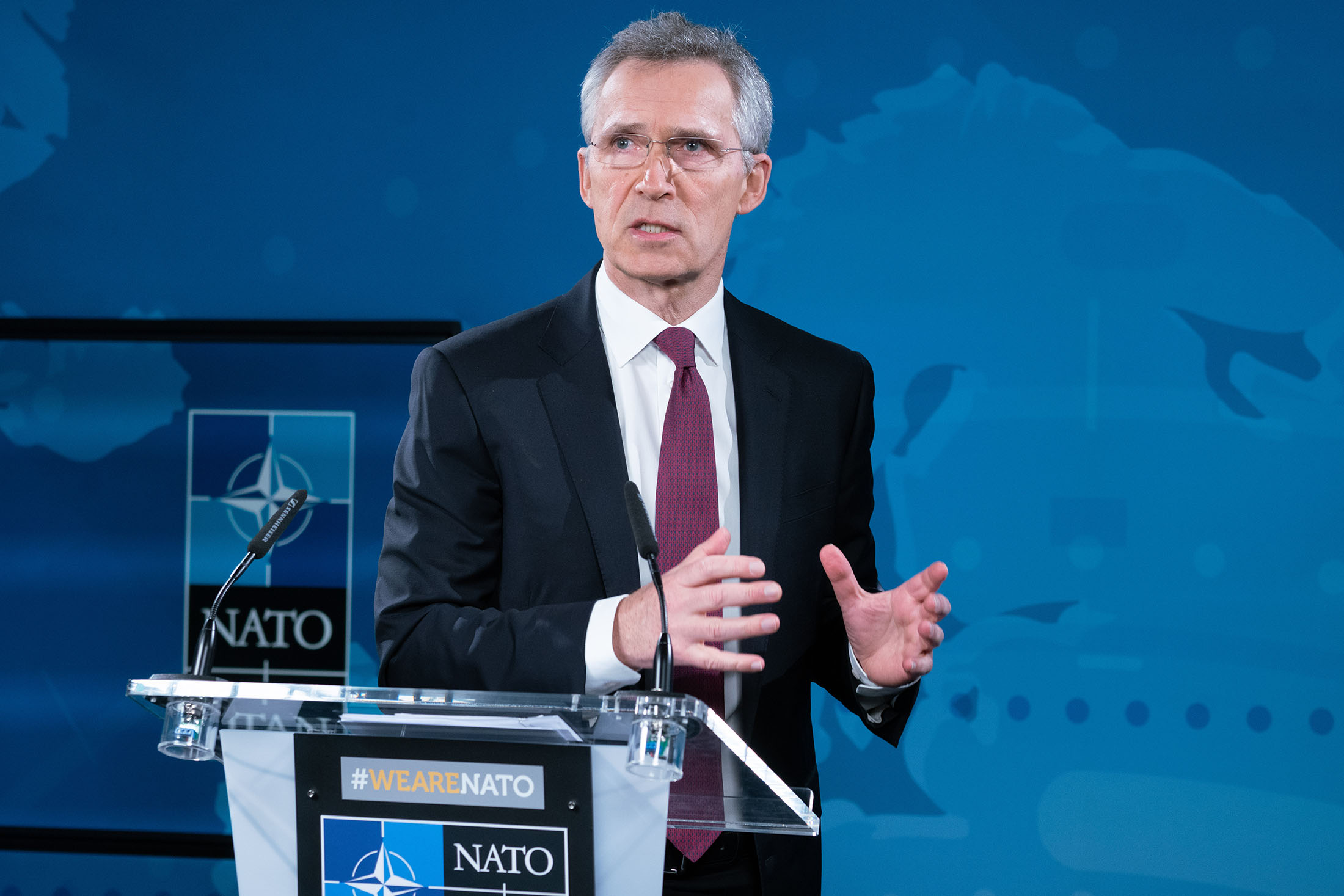 Cover image: Jens Stoltenberg speaking earlier this year (Picture: NATO).