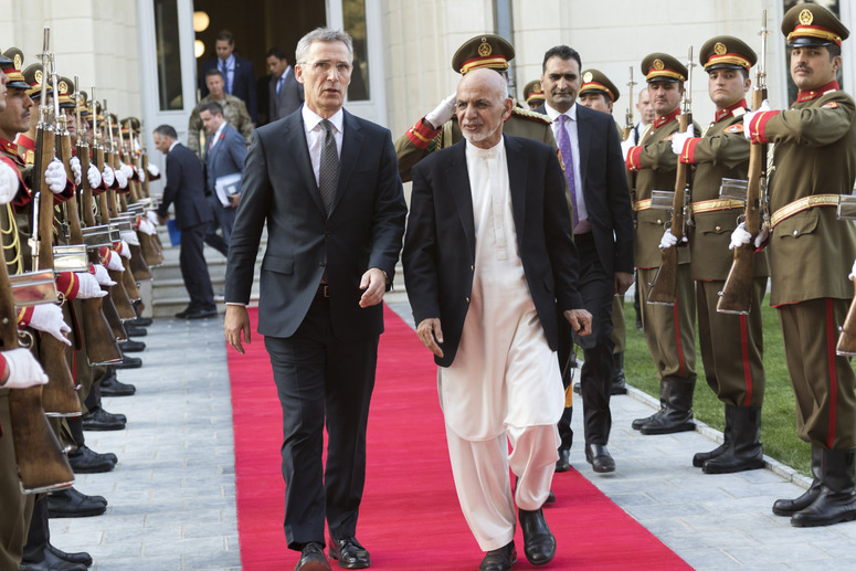 Mr Stoltenberg with Afghan President Ashraf Ghani on a visit to the country in November 2018 (Picture: NATO).