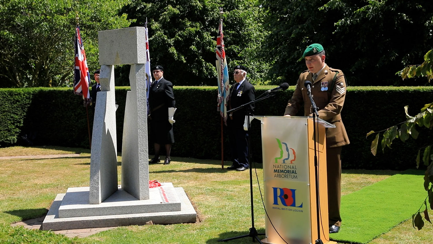 Jewish Military Association AJEX National Memorial Arboretum remembrance Staff Sergeant Dan Fox chairman of the Jewish Military Association 220622 CREDIT BFBS