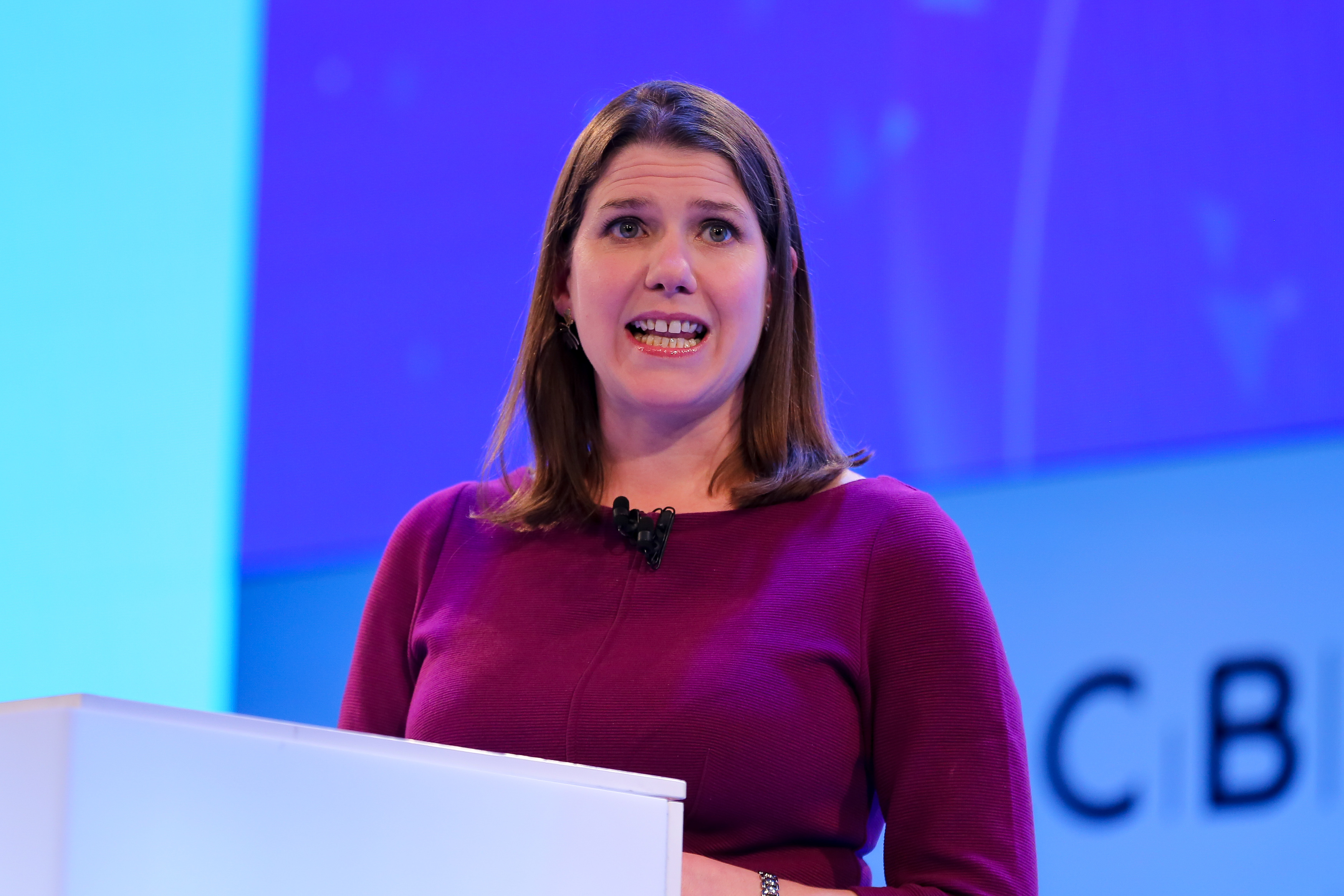 Jo Swinson making a speech during CBI conference 181119 CREDIT PA.jpg