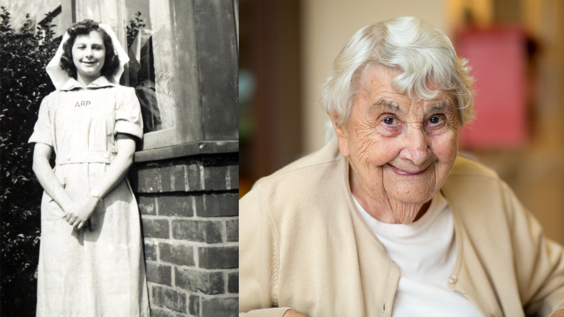 Now and then: Joan Sprigg. Credit Royal Star and Garter