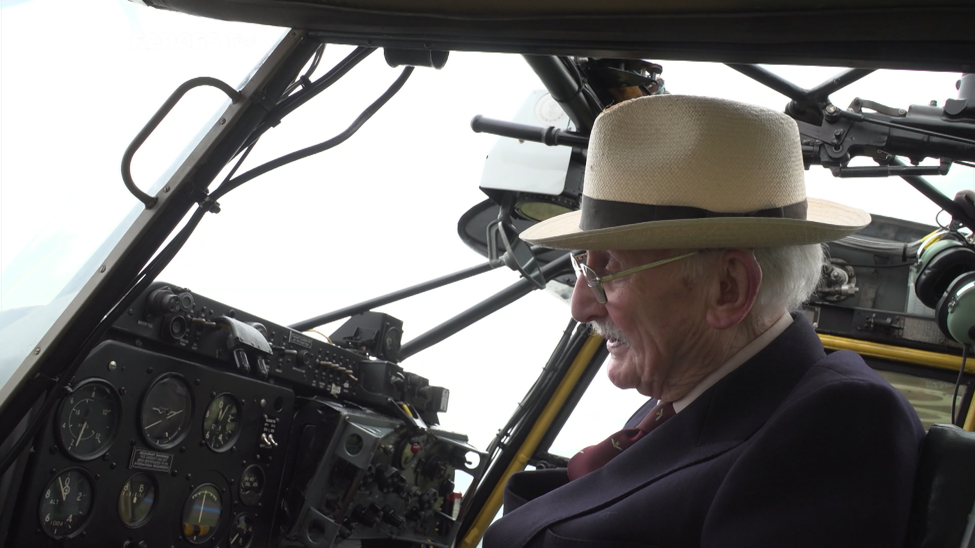 Veteran Jon Riggall in the aircraft he flew (Picture: RAF/Forces News).